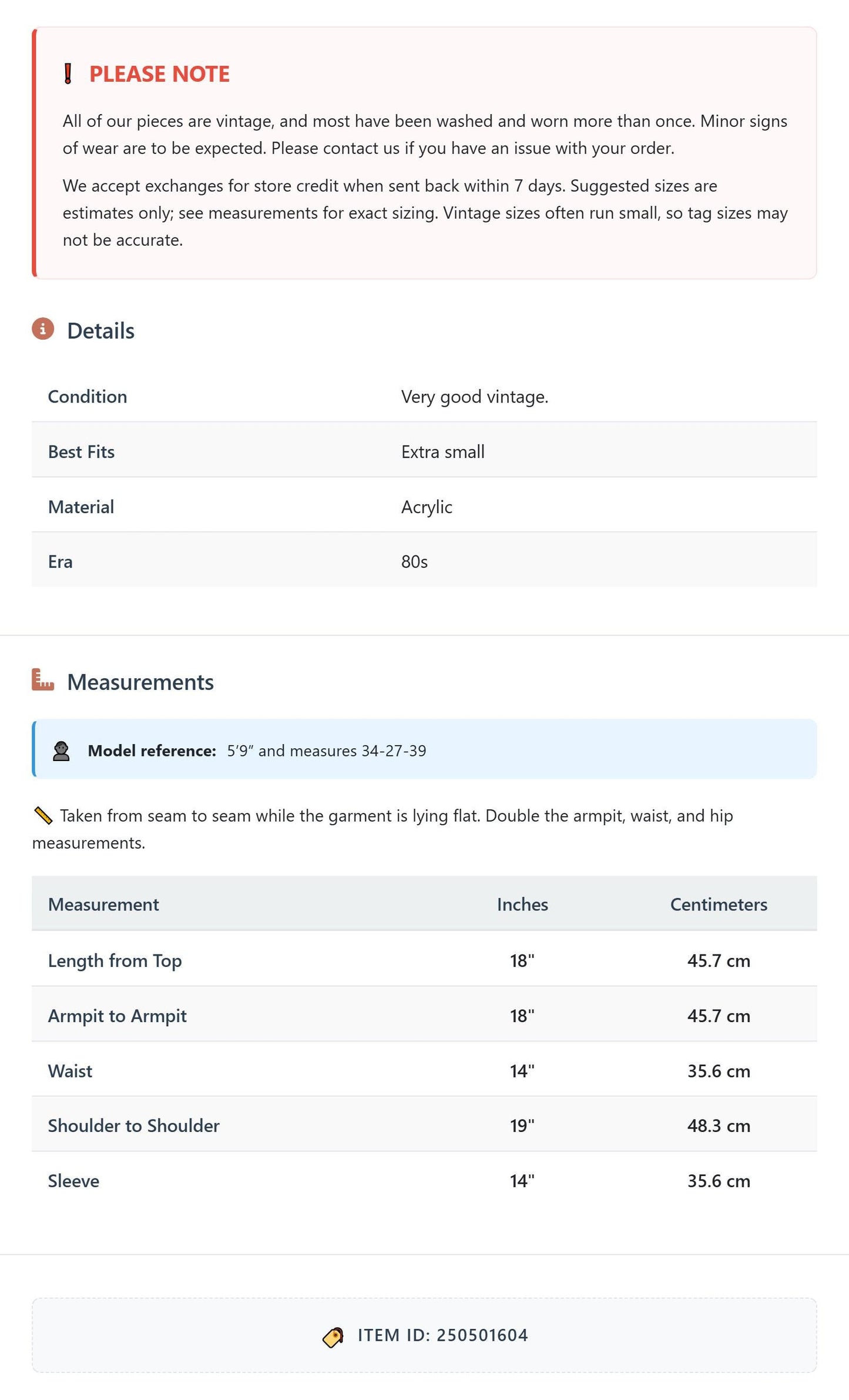 80s Cream V-Neck Cropped Sweater Three-Quarter Sleeve Knit Extra Small XS
