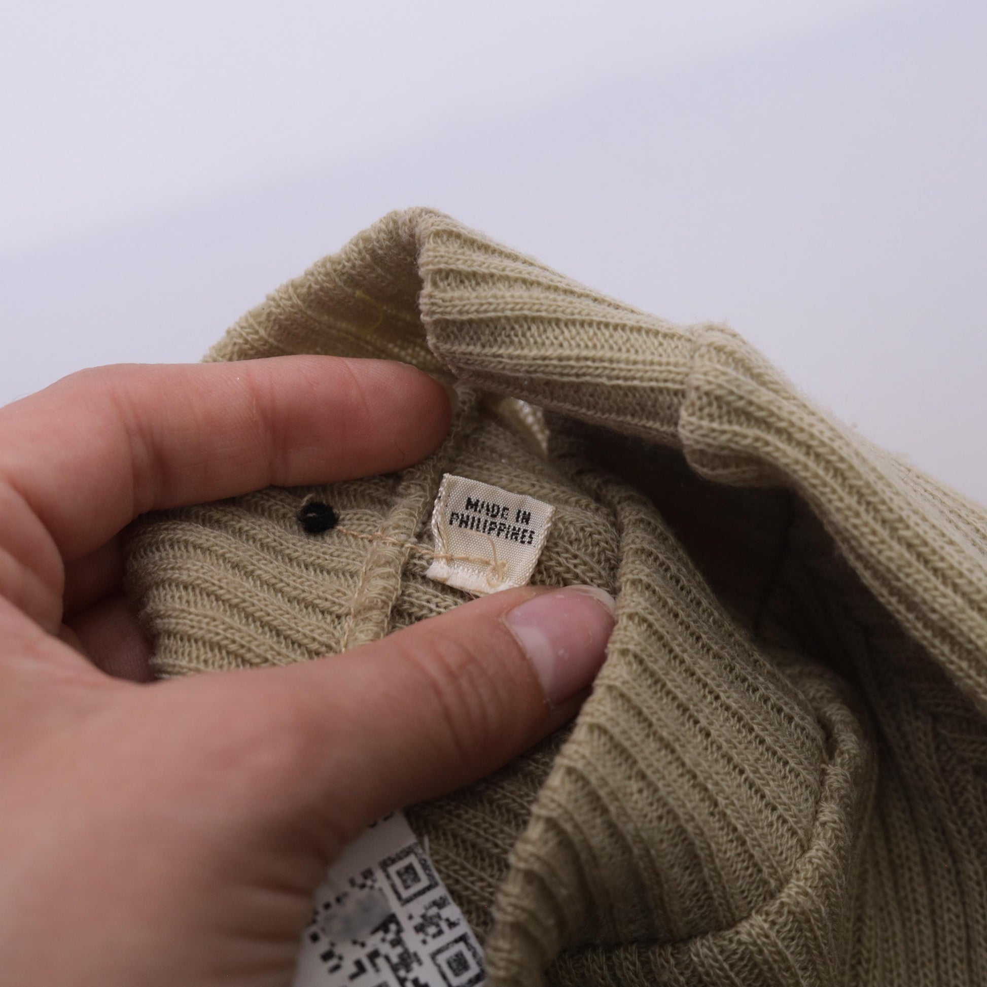 70s Striped Crop Top Tan Brown Rust Rib Knit Short Sleeve Crew Neck Large