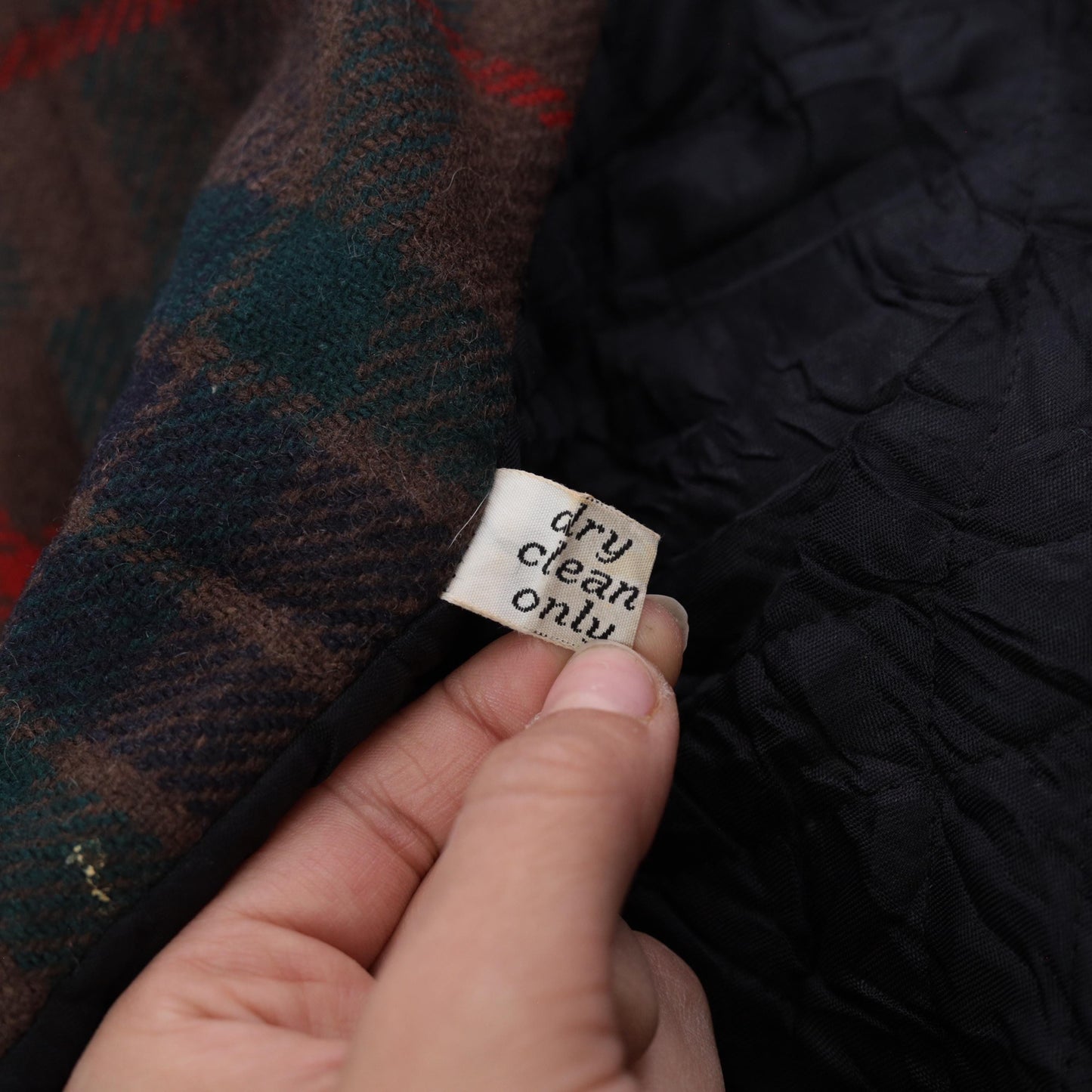 70s Pendleton Wool Coat Brown Green Red Plaid Button Front Medium M