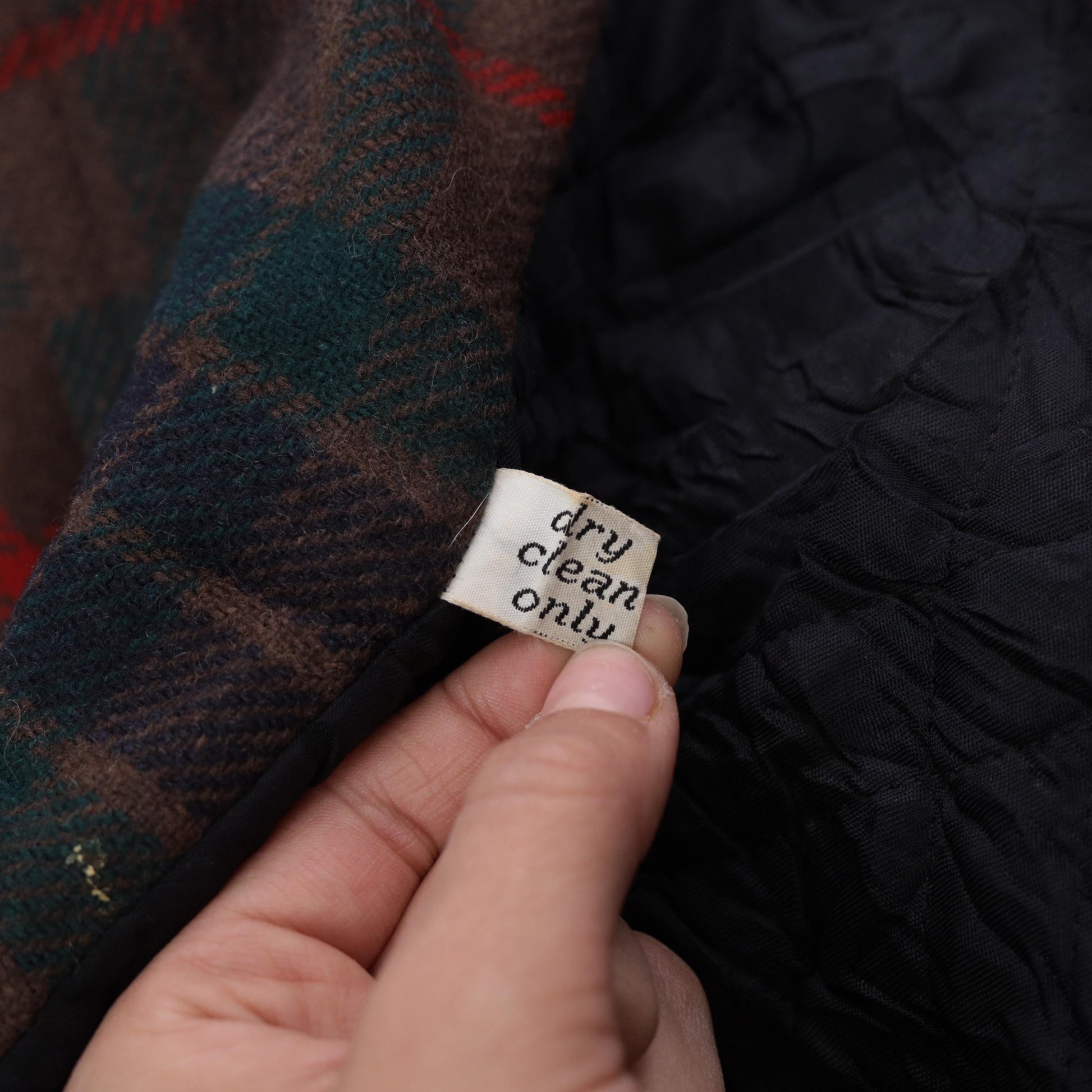 70s Pendleton Wool Coat Brown Green Red Plaid Button Front Medium M