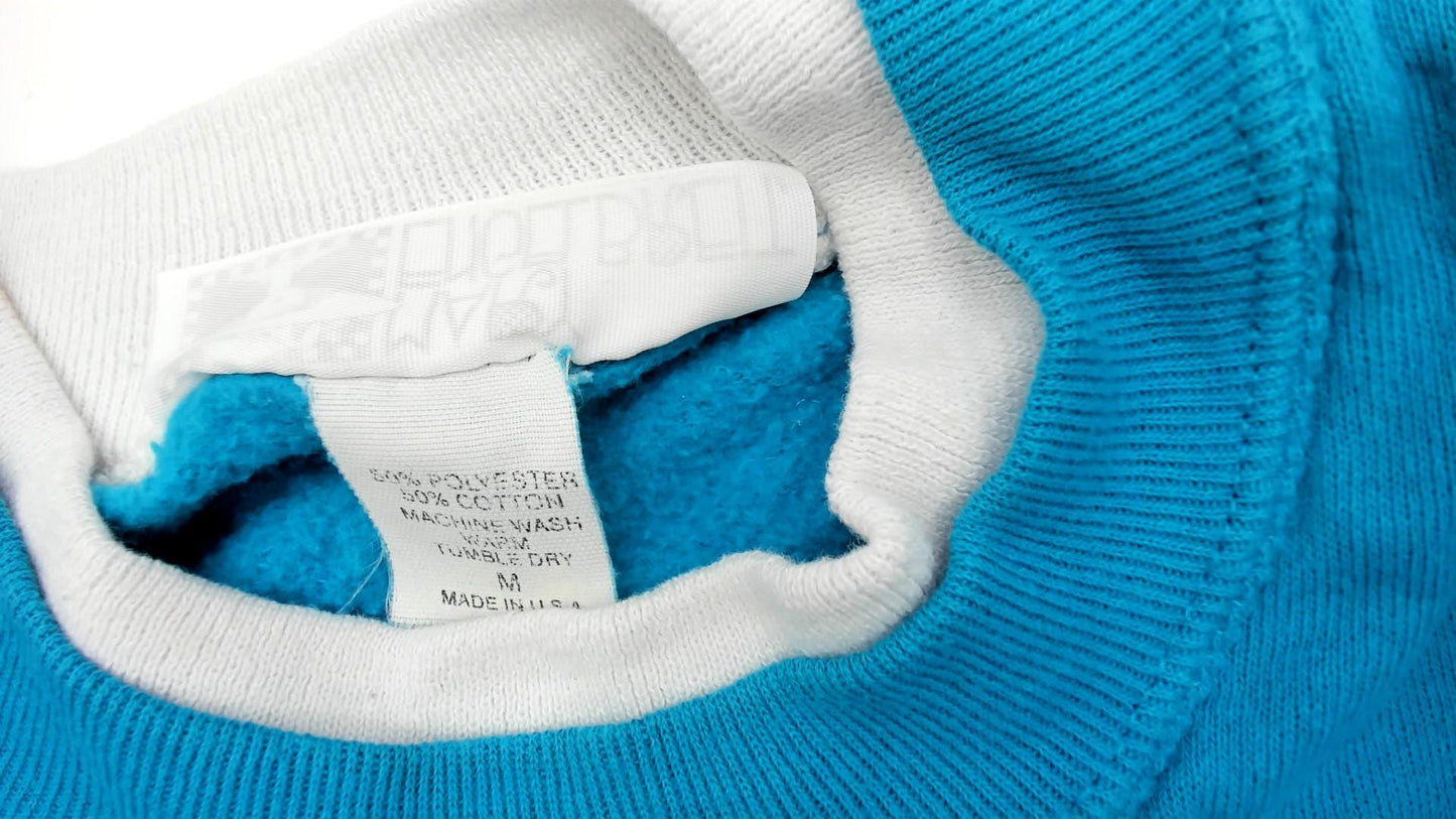 90s Mary Engelbreit Queen of the Kitchen Sweatshirt Teal Granny Collar Medium M