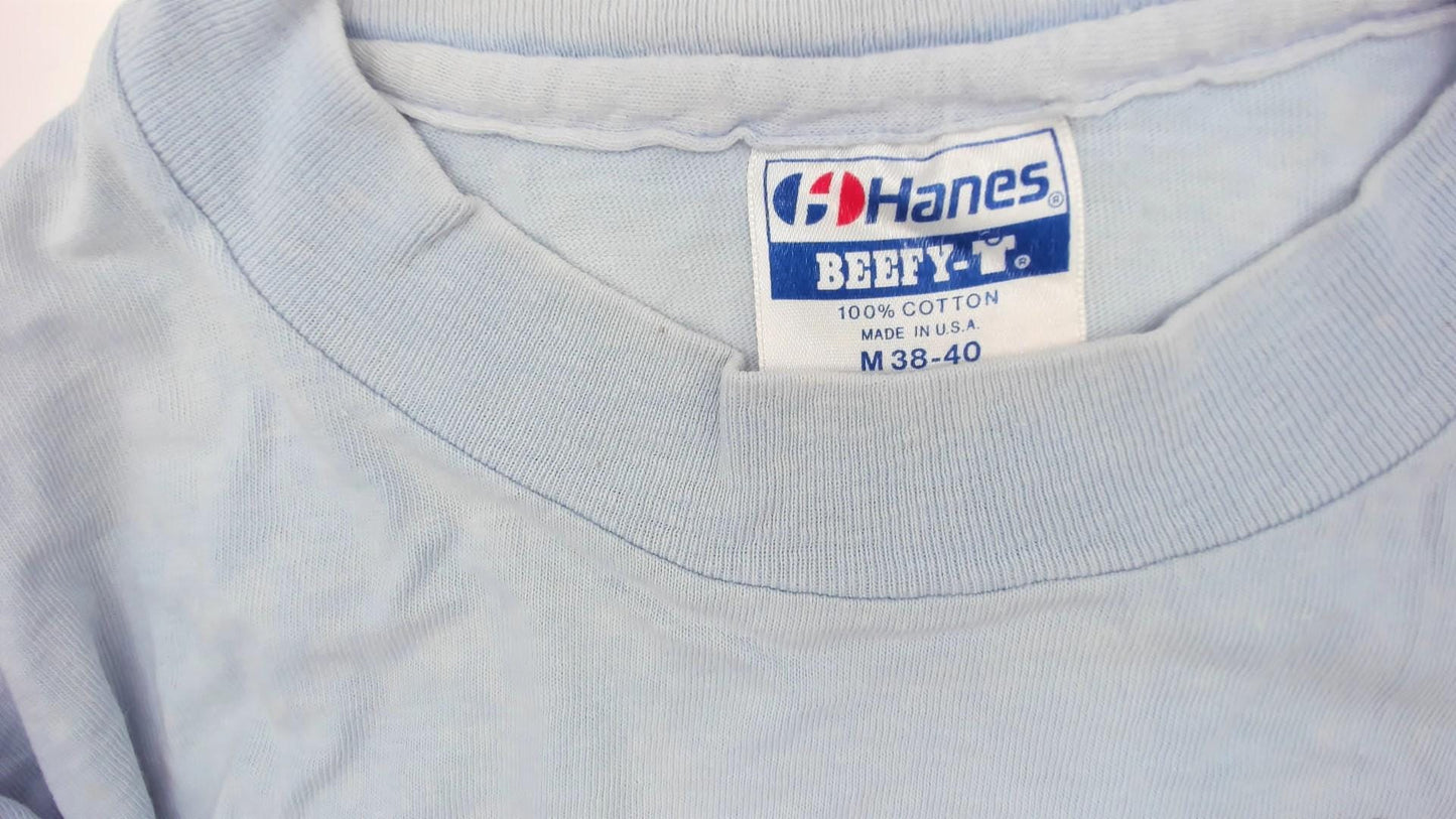 90s Dirty Ol' Salt Chuck Boat Show T-Shirt Light Blue Sailor Graphic Medium