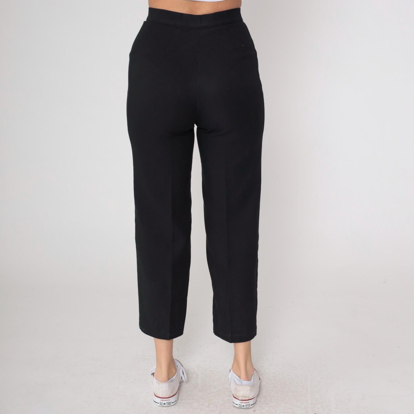 70s Levi's Bend Over Black High-Waist Straight-Leg Trousers Small