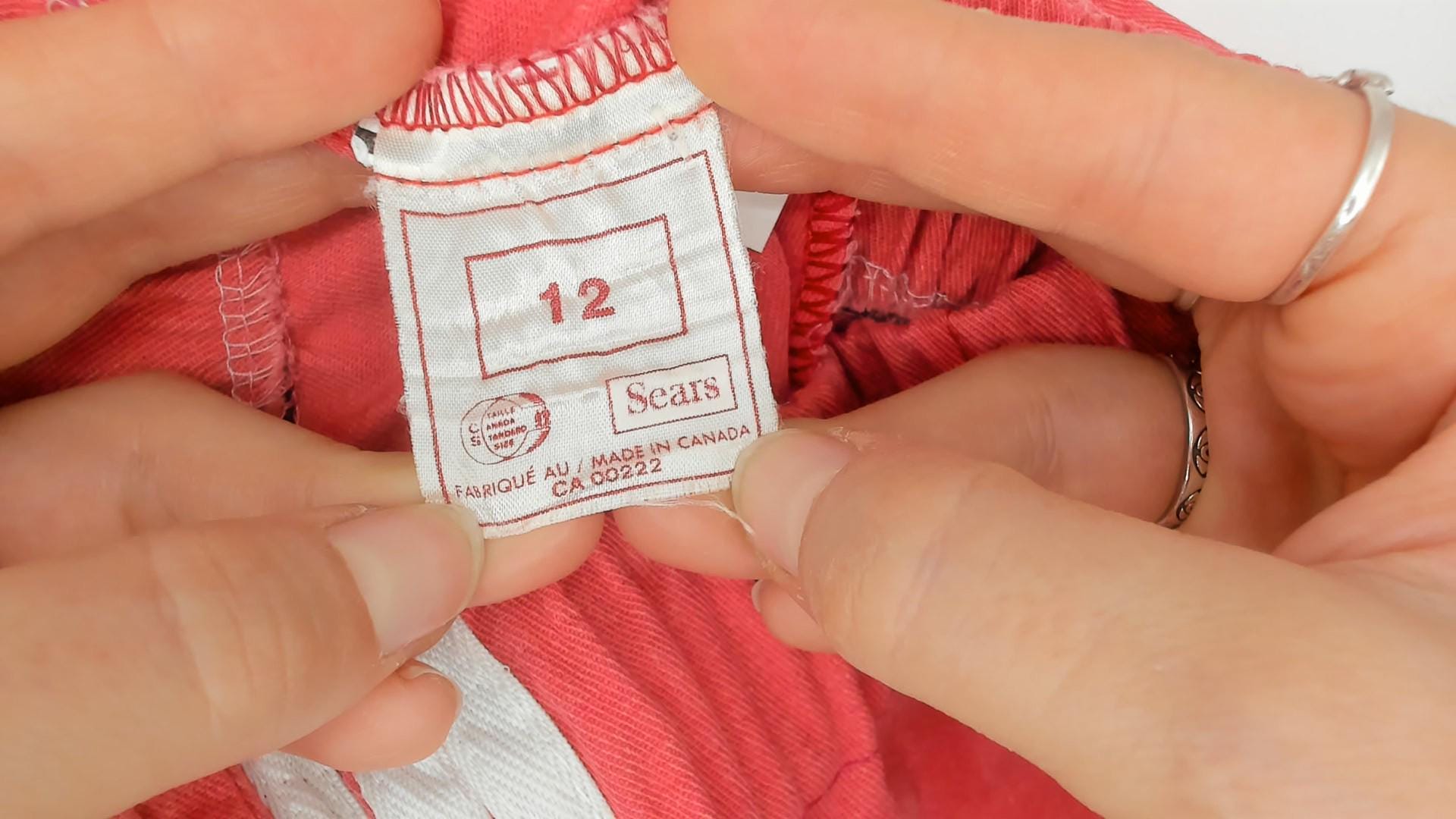 80s Sears Coral Pink Track Pants Capri White Side Stripe Extra Small XS
