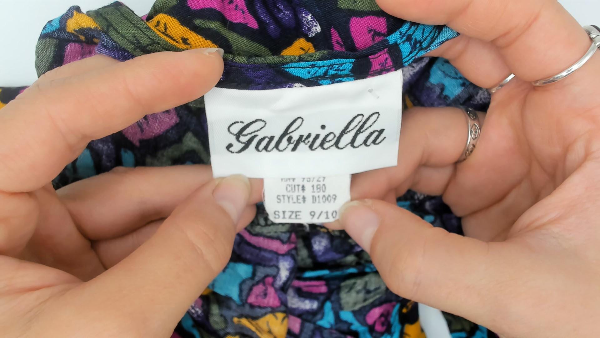 90s Gabriella Abstract Geometric Romper Black Multicolor Rayon Medium M