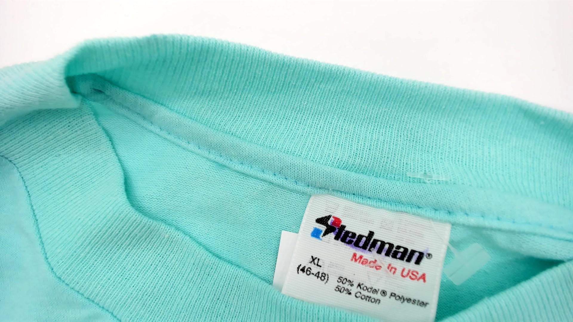 80s McGuire's 5K Run St Patrick's Day Graphic Tee Aqua Blue Extra Large XL