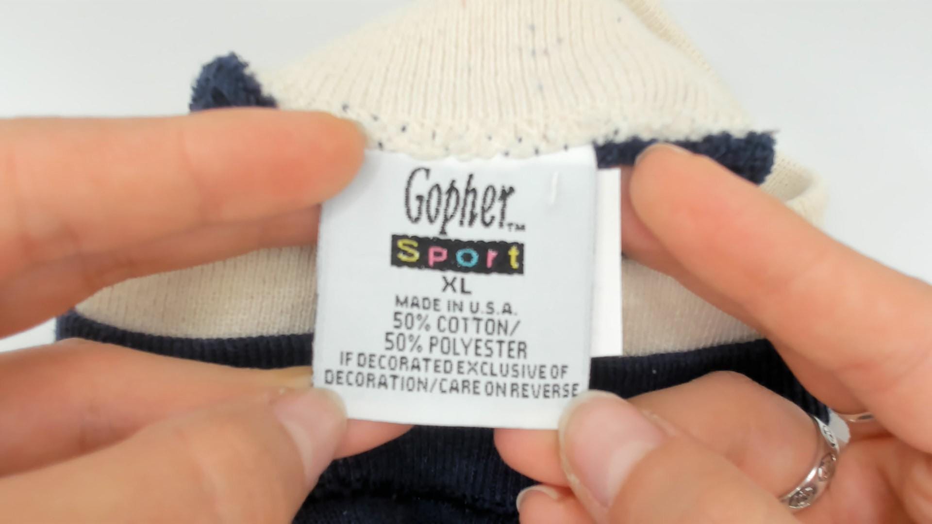 90s Gopher Sport Birdhouse Block Party Sweatshirt Navy Blue XL