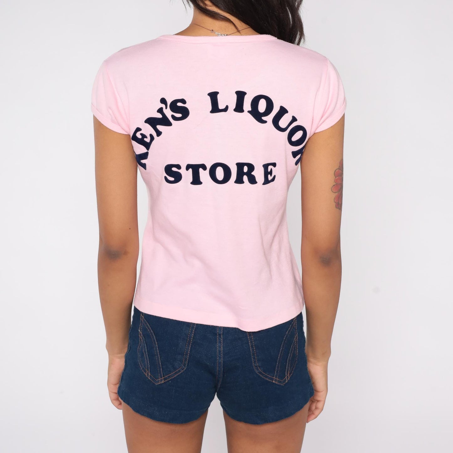80s Pink Graphic Tee Ken's Liquor Store Stedman Cotton Medium