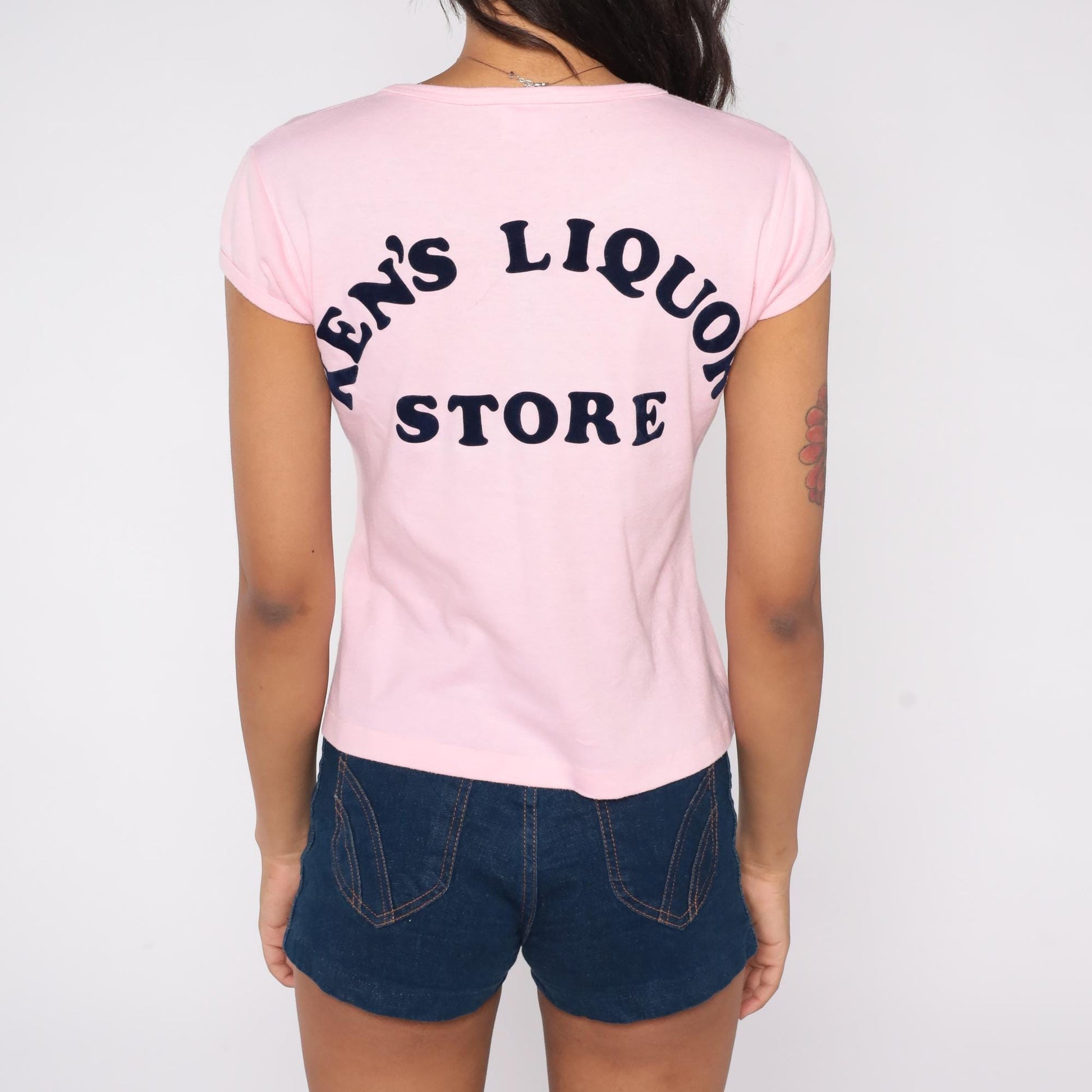 80s Pink Graphic Tee Ken's Liquor Store Stedman Cotton Medium