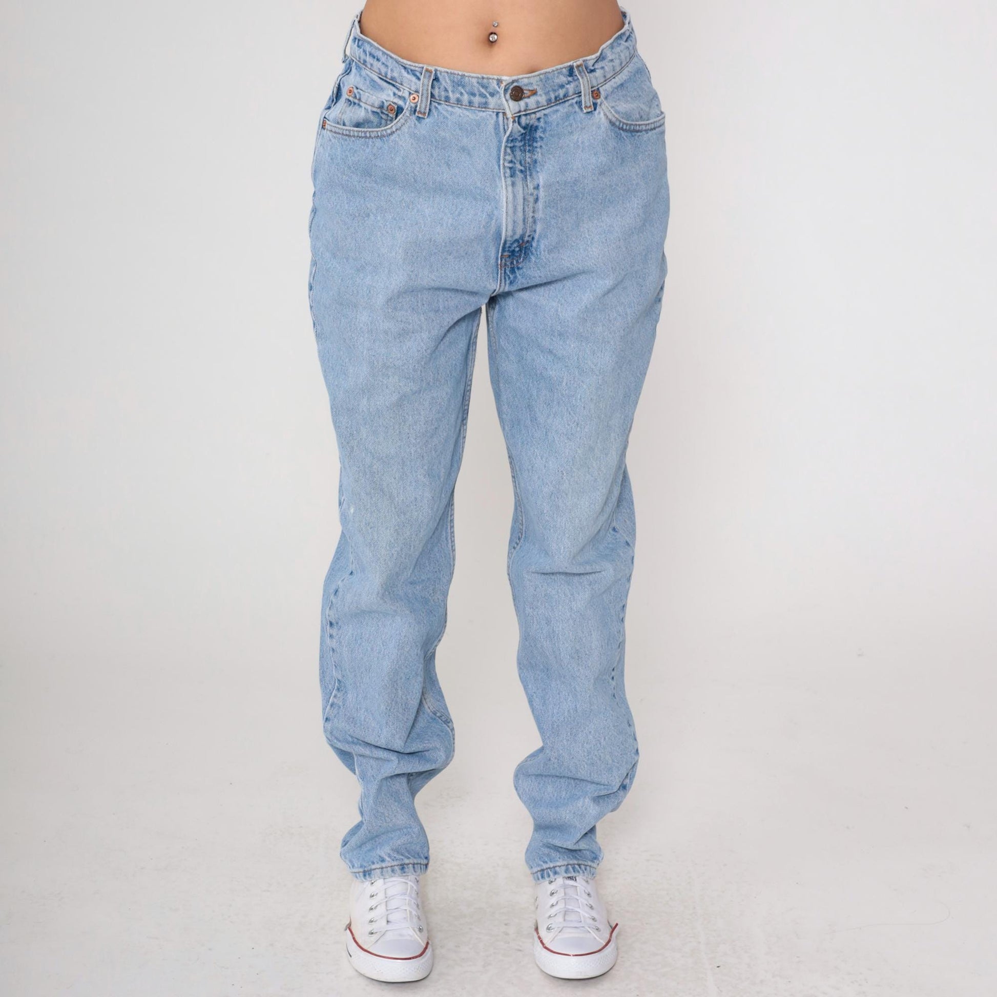 Levi's 521 High Waist Mom Jeans Blue Denim Tapered 90s 16 Long