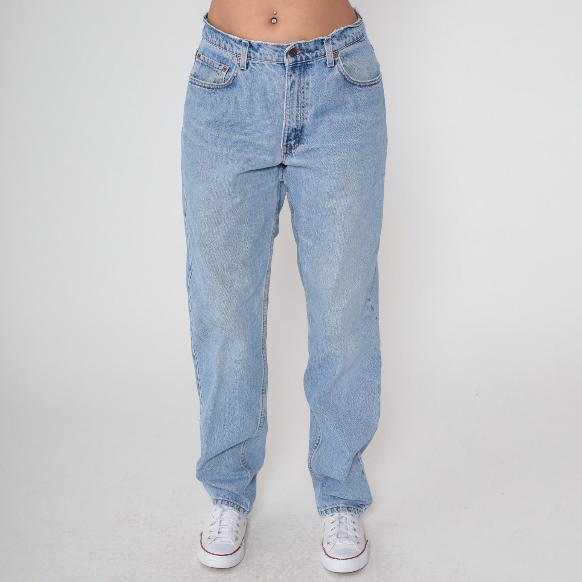 Levi's 560 High Waist Mom Jeans Blue Denim Straight Leg 32 Waist