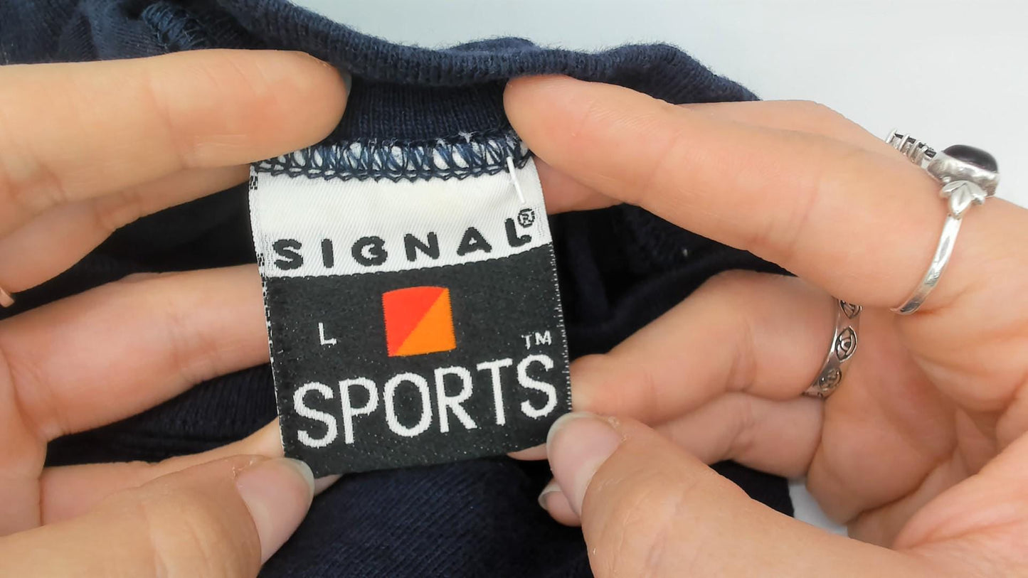90s Singal Sports Nantucket Nautical Map Embroidered Tee Navy Large L