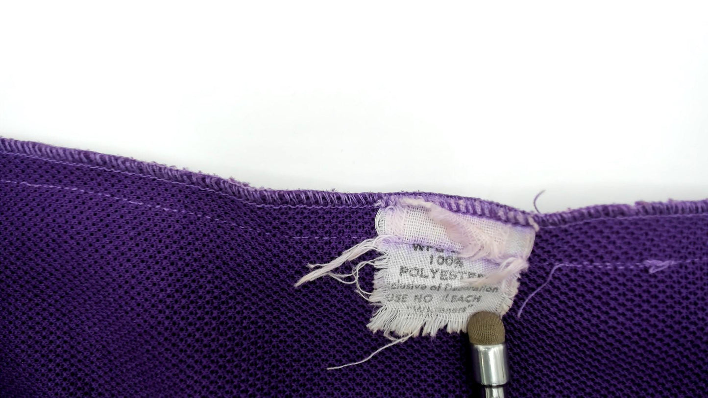 70s Purple Button Front Vest V Neck Textured Knit Sleeveless Waistcoat Medium