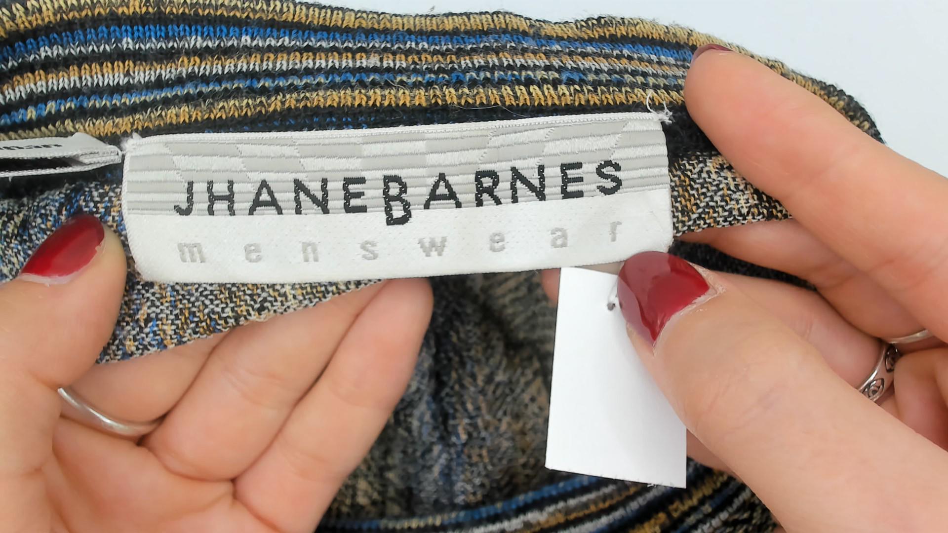 90s Jhane Barnes Knit Sweater Striped Crew Neck Earth Tone Large