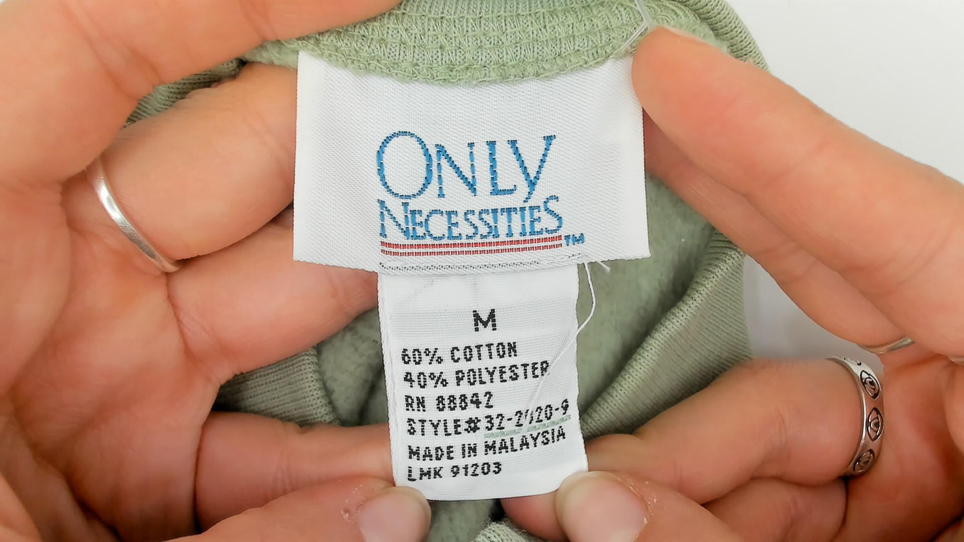 90s Only Necessities Sage Green Snap Button Sweatshirt Jacket Medium M