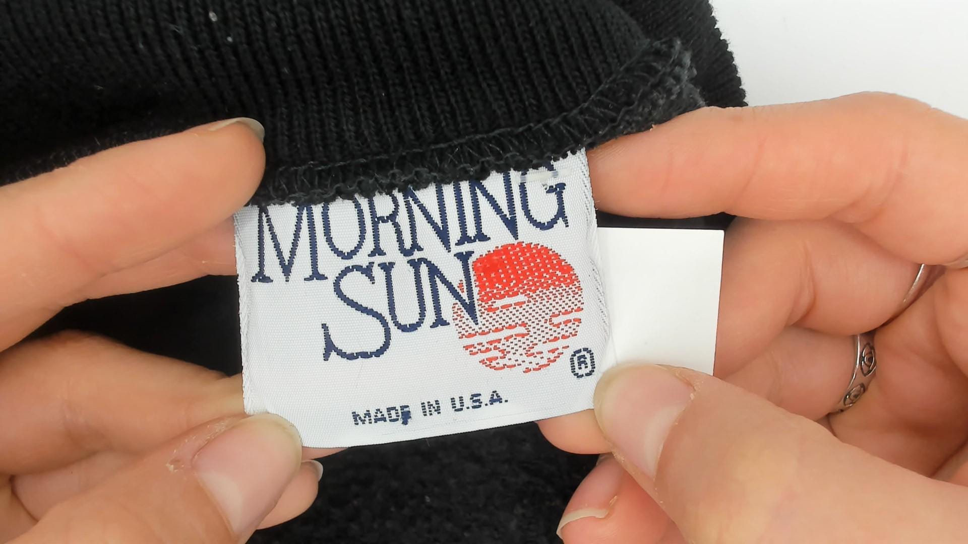 90s Morning Sun Angel Celestial Sweatshirt Black Blue Graphic Cotton Plus 1X