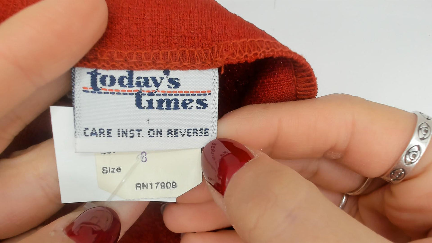 70s Today's Times Cherry Red Blazer Tailored Button Front Jacket Small