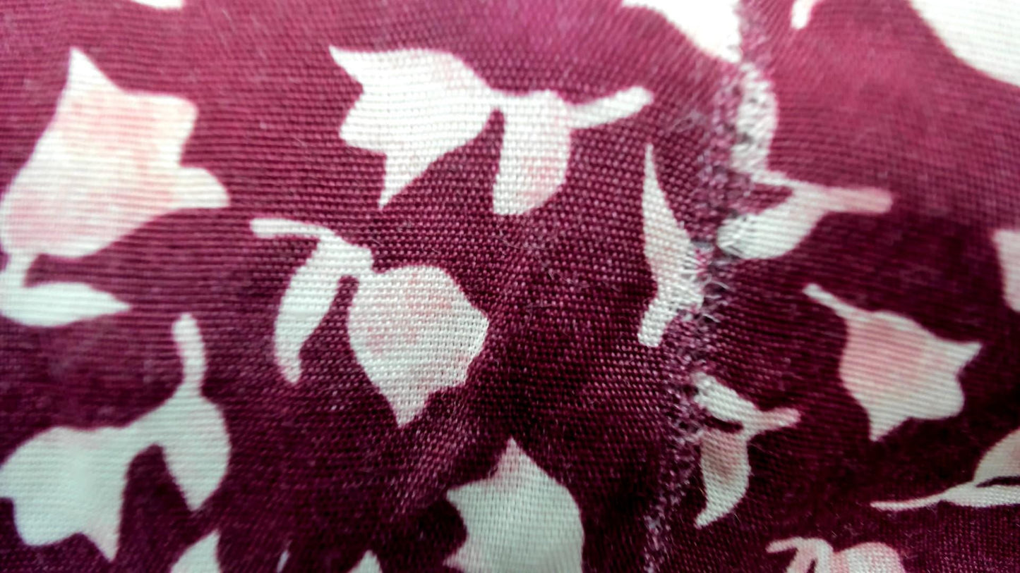90s Burgundy Floral Midi Dress Rayon Sleeveless Scoop Neck Medium