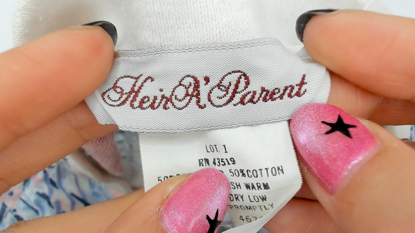 90s Abstract Brushstroke T-Shirt Pastel Blue Pink Grey Small