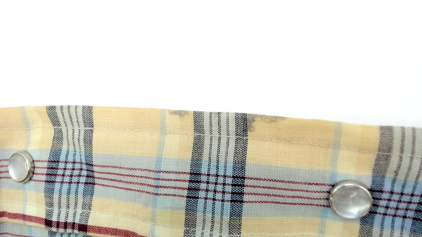 80s Levi's Plaid Button-Up Shirt Tan Brown Cotton Long Sleeve Large