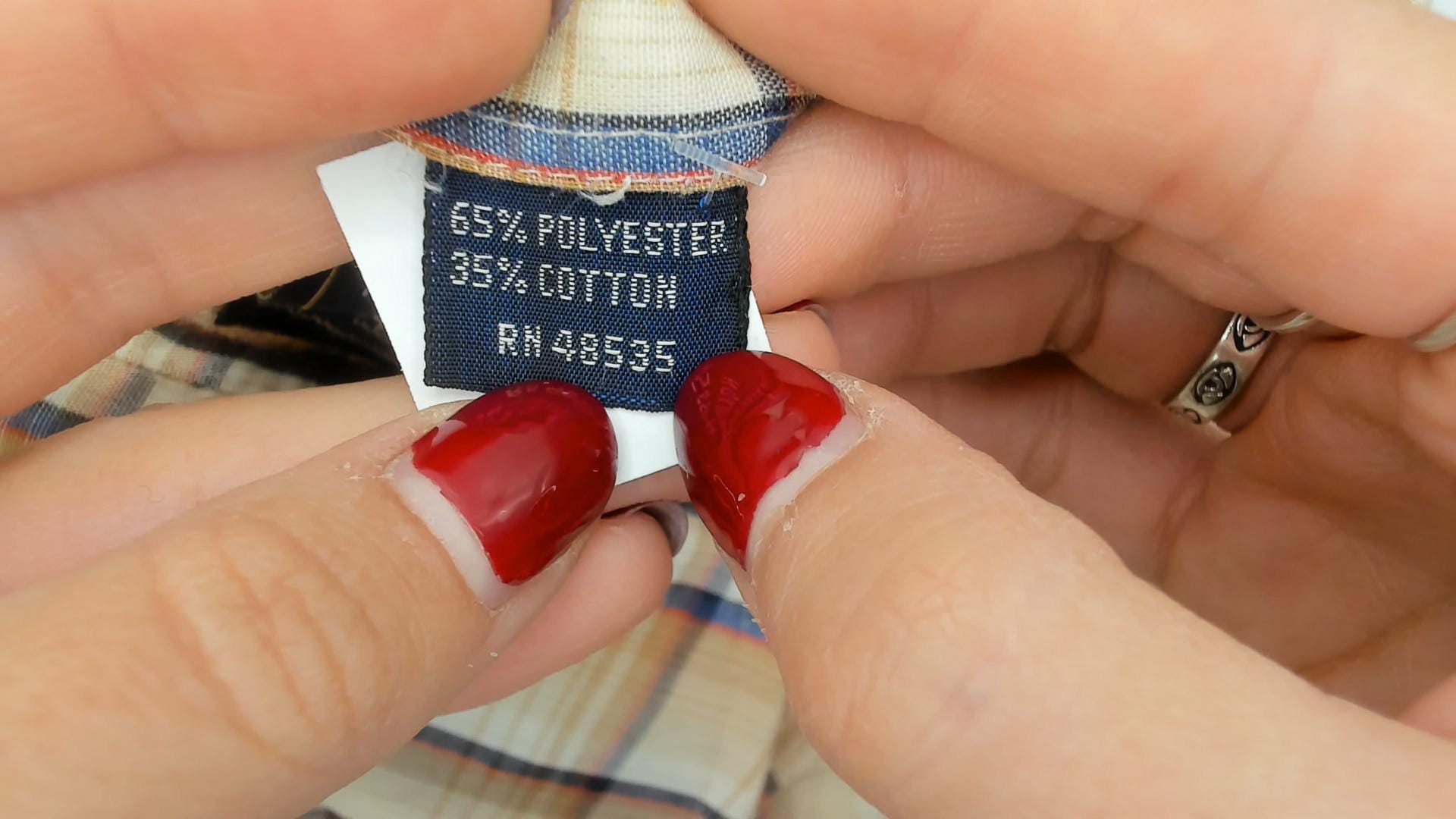 80s Van Heusen Plaid Button-Up Shirt Beige Brown Blue Check Medium
