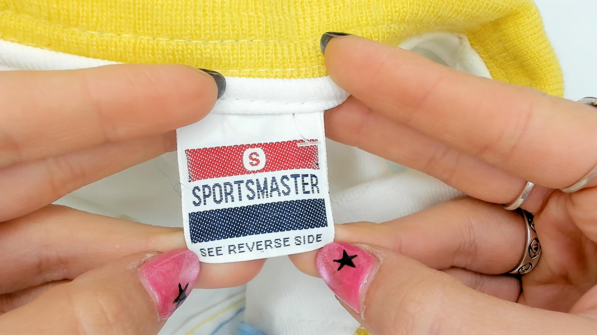 80s Sportsmaster Track Jacket White Windbreaker Blue Yellow Stripe Small