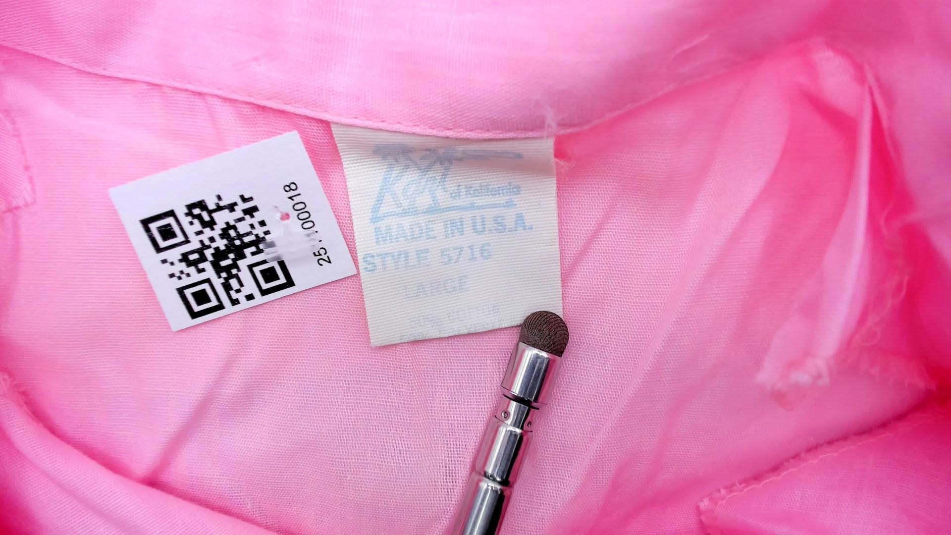 70s Kani of Kalifornia Pink Snap Front Tunic Blouse Large L