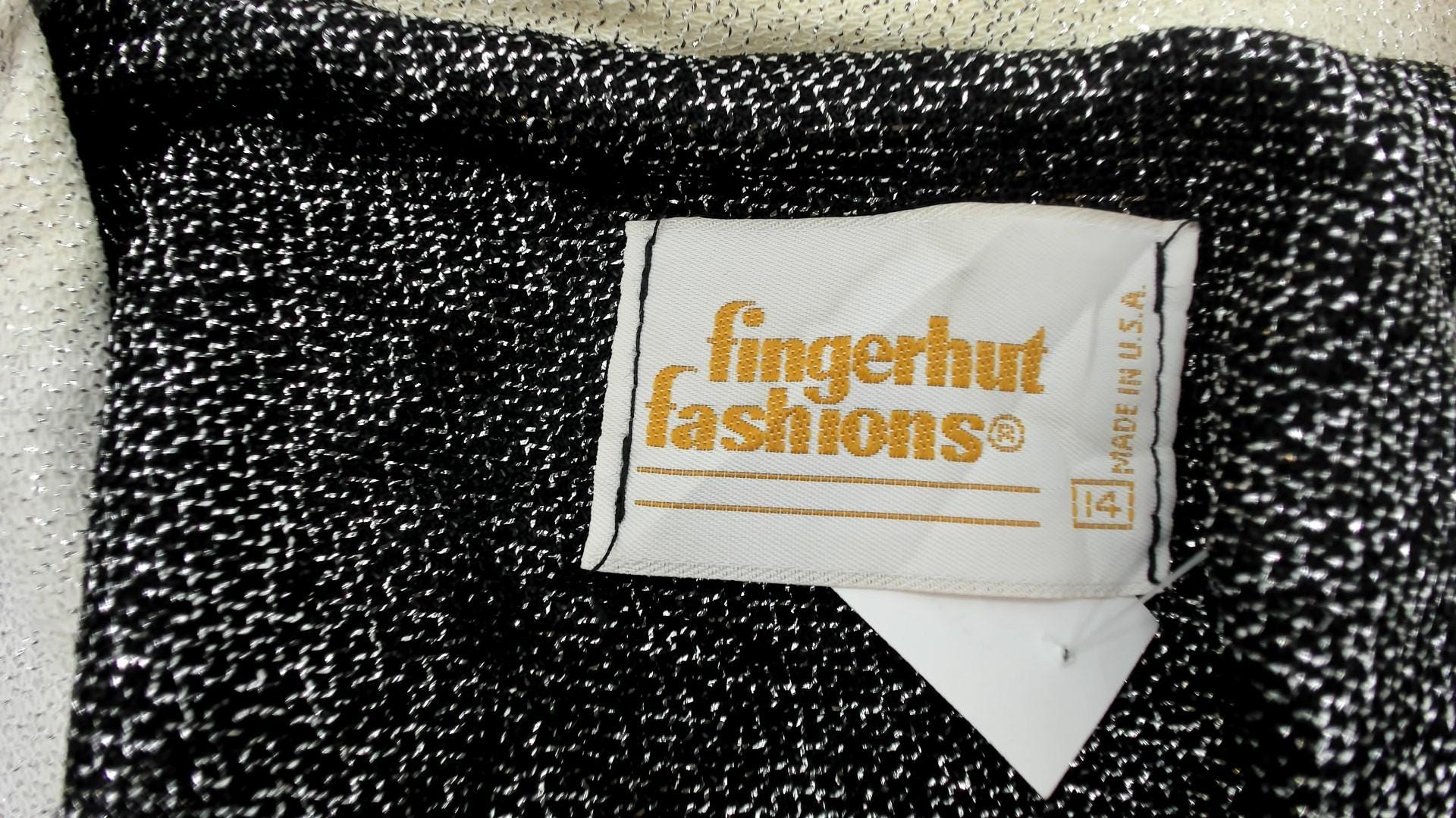 70s Fingerhut Fashions Metallic Blazer Silver White Collar Tuxedo Medium M