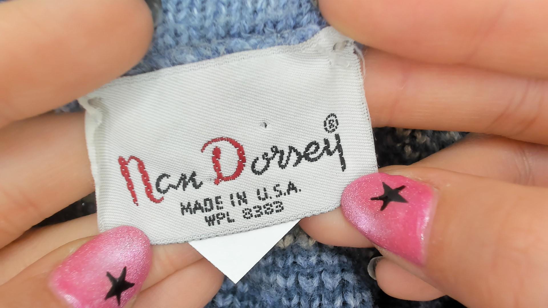 80s Nan Dorsey Fair Isle Sweater Nordic Hearts Blue Brown Geometric Knit Extra Large