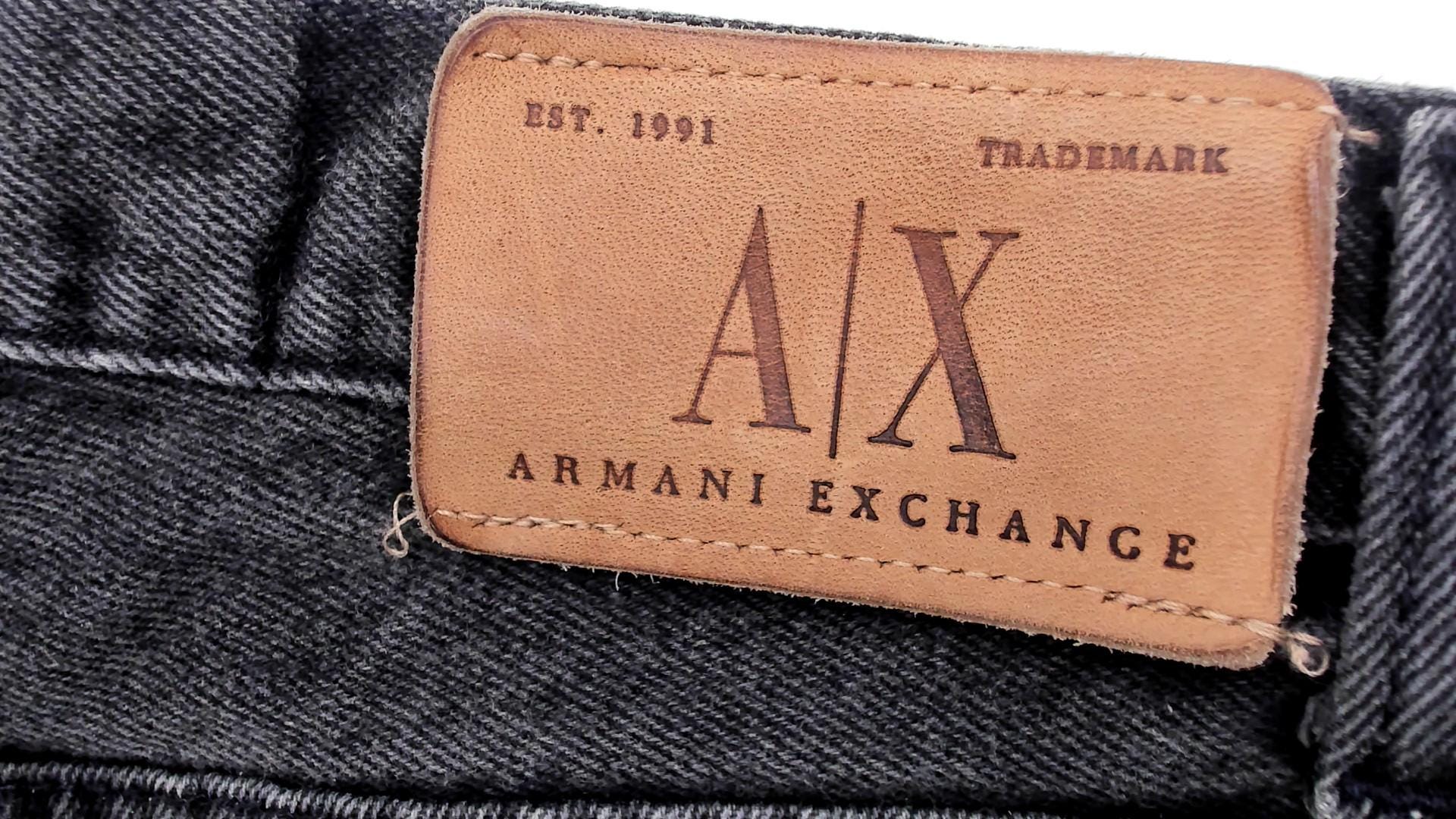 90s Armani Exchange Black Straight Leg Jeans Cotton Men's 34 Waist
