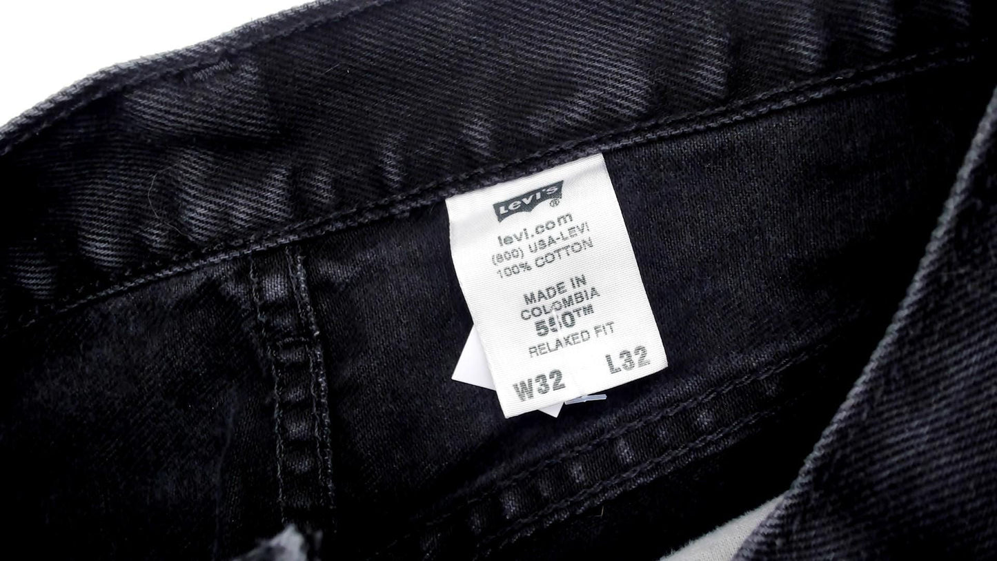 Y2K Levi's 550 Black Denim Jeans Straight Leg Cotton 32x32