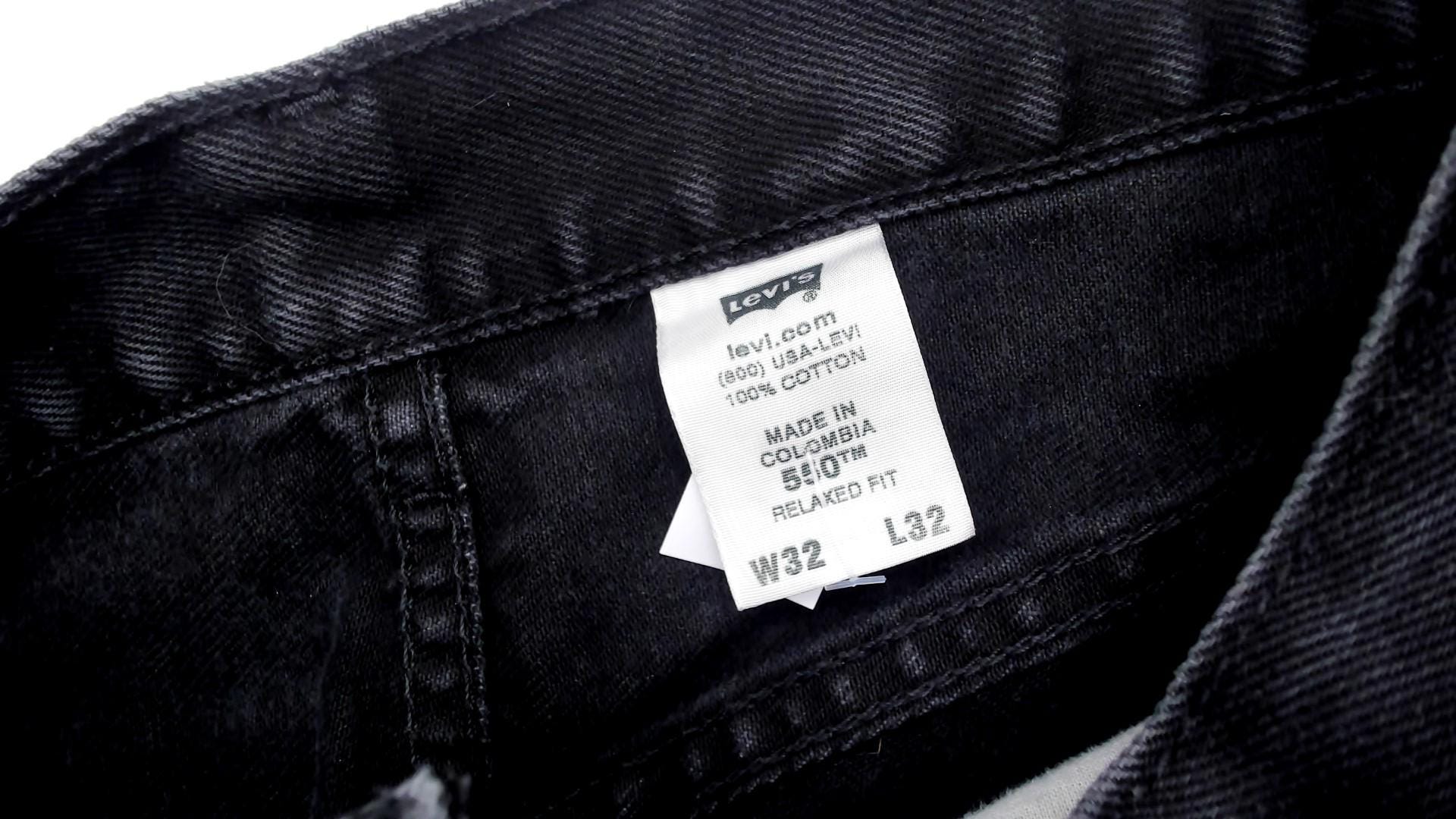 Y2K Levi's 550 Black Denim Jeans Straight Leg Cotton 32x32
