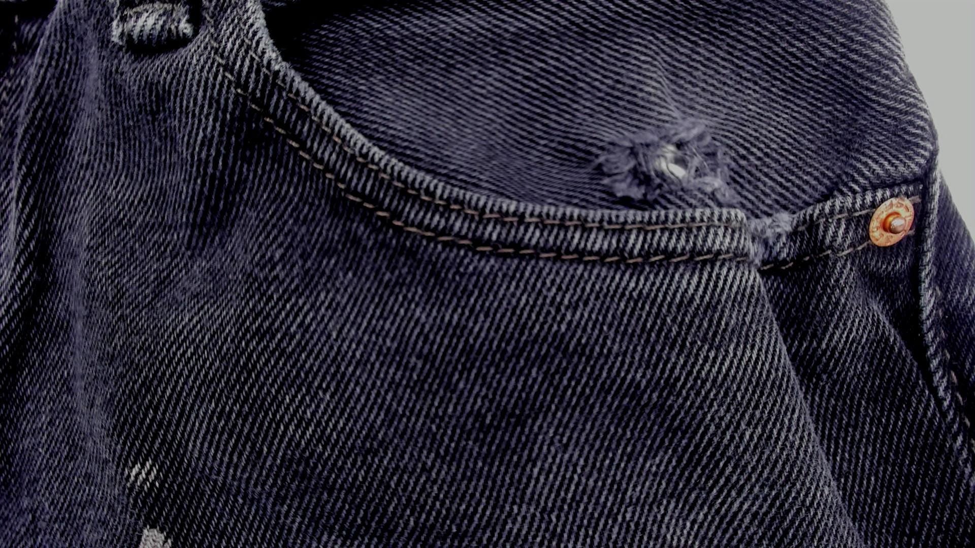 Y2K Levi's 517 Black Denim Jeans Straight Leg Distressed Raw Hem Medium M