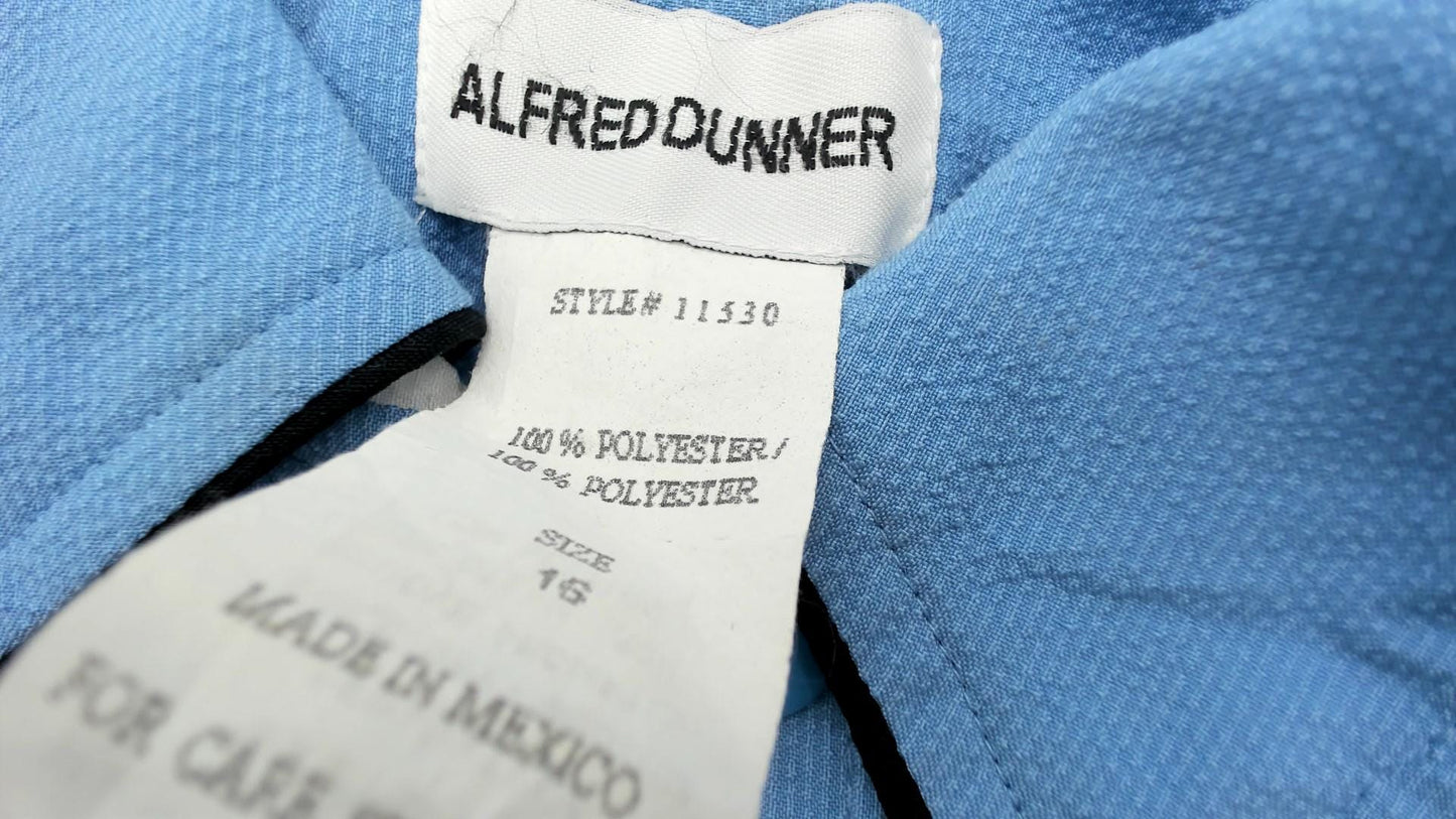 90s Alfred Dunner Color Block Windbreaker Blue White Geometric Jacket Large