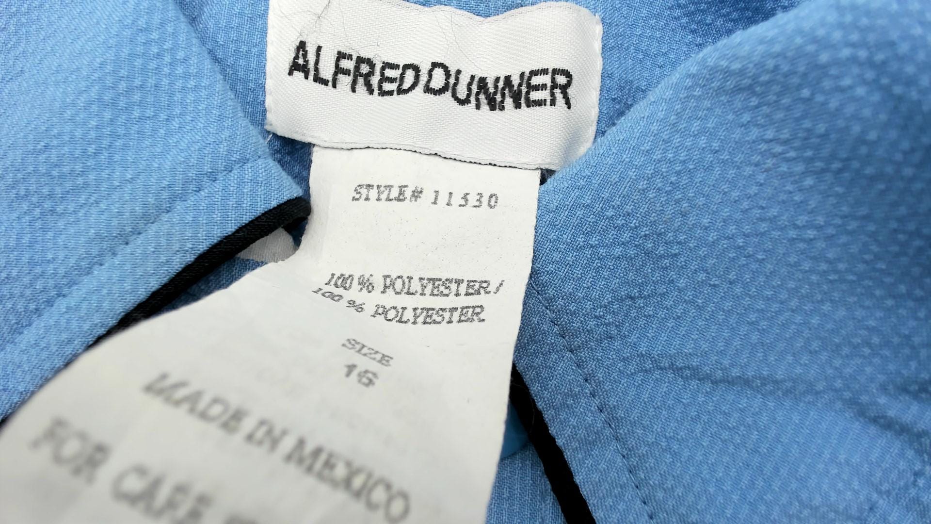 90s Alfred Dunner Color Block Windbreaker Blue White Geometric Jacket Large