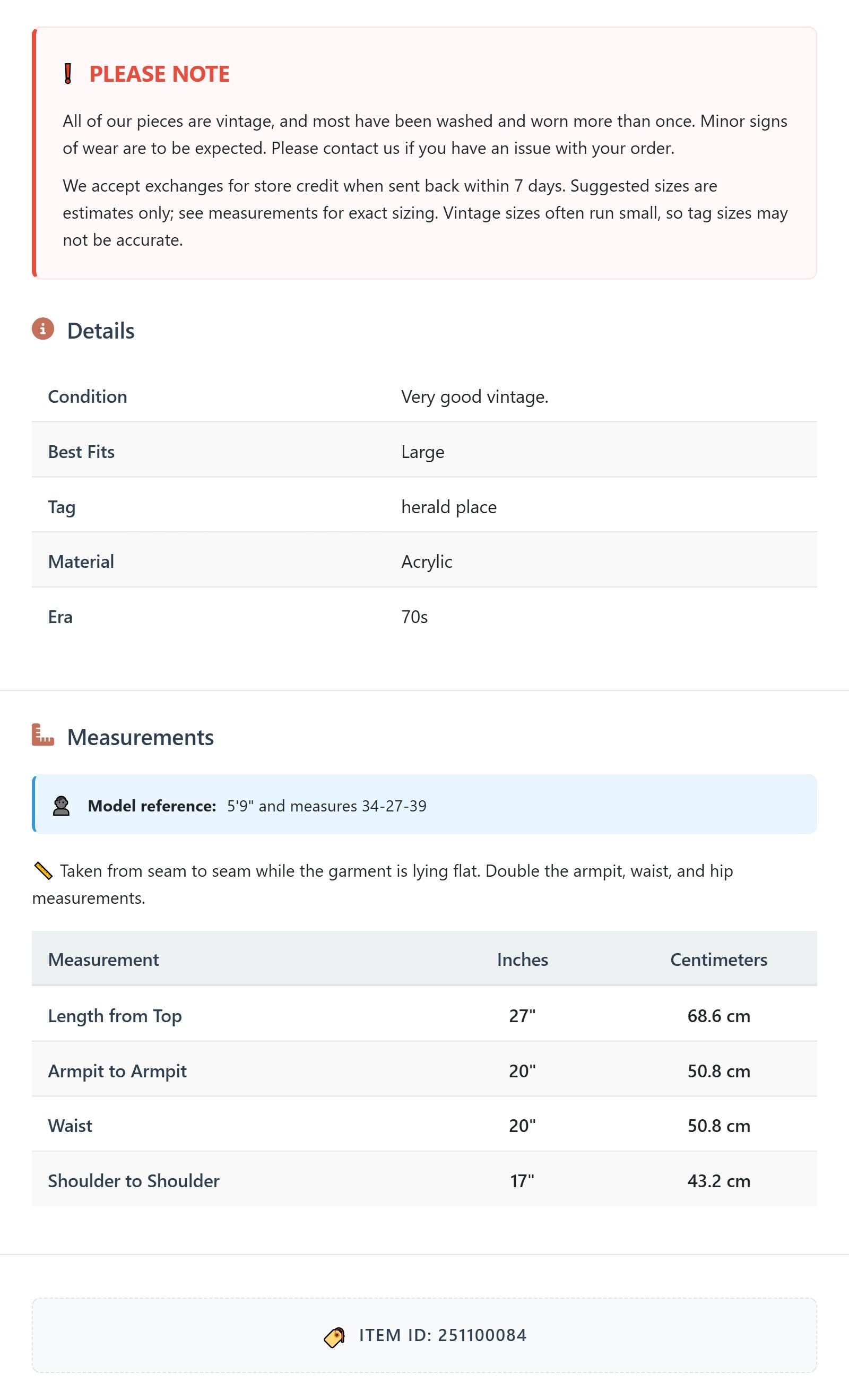 70s Herald Place Geometric Knit Vest Cream Burgundy Orange Blue Large