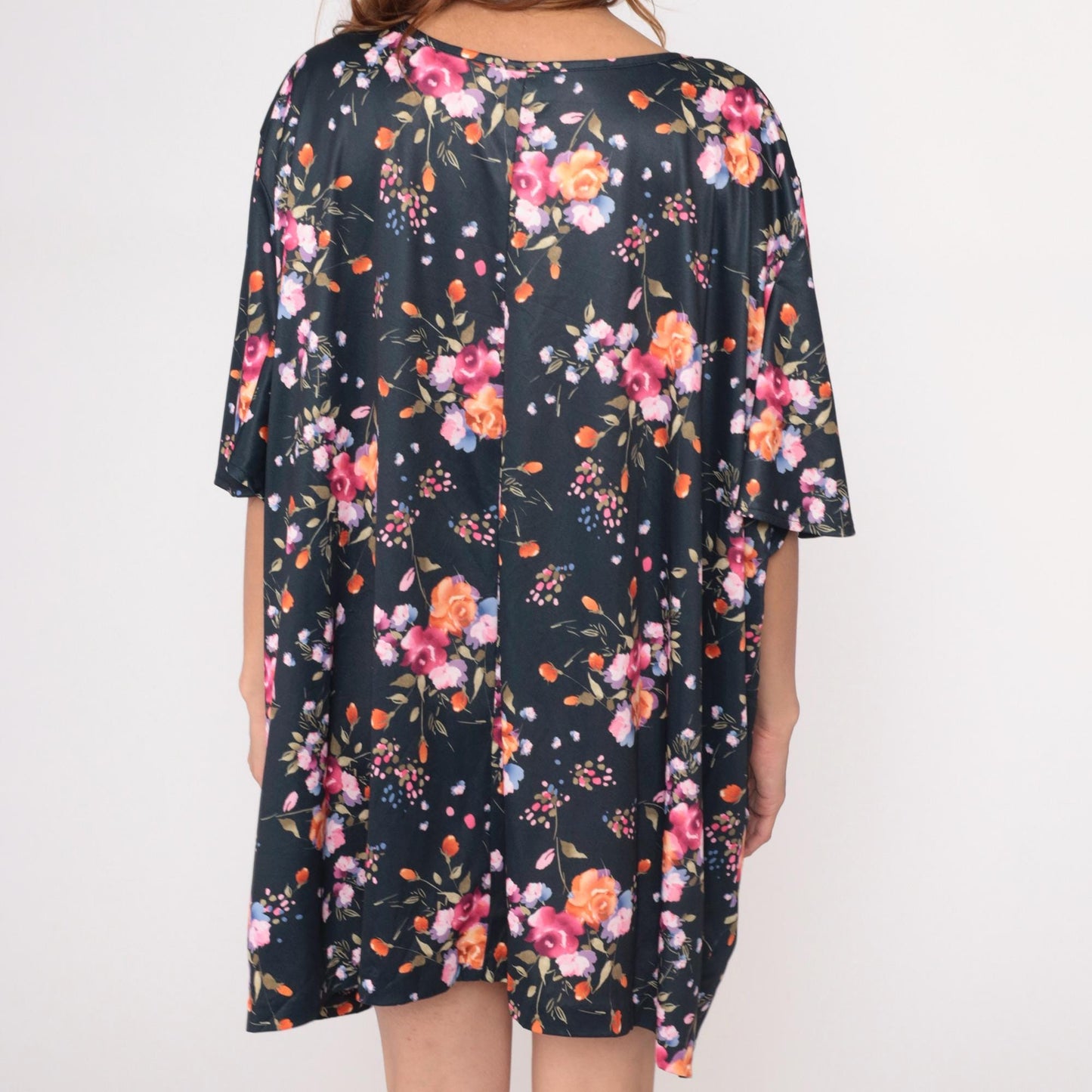 90s Only Necessities Floral Mini Dress V-Neck Empire Waist Plus Size 5X