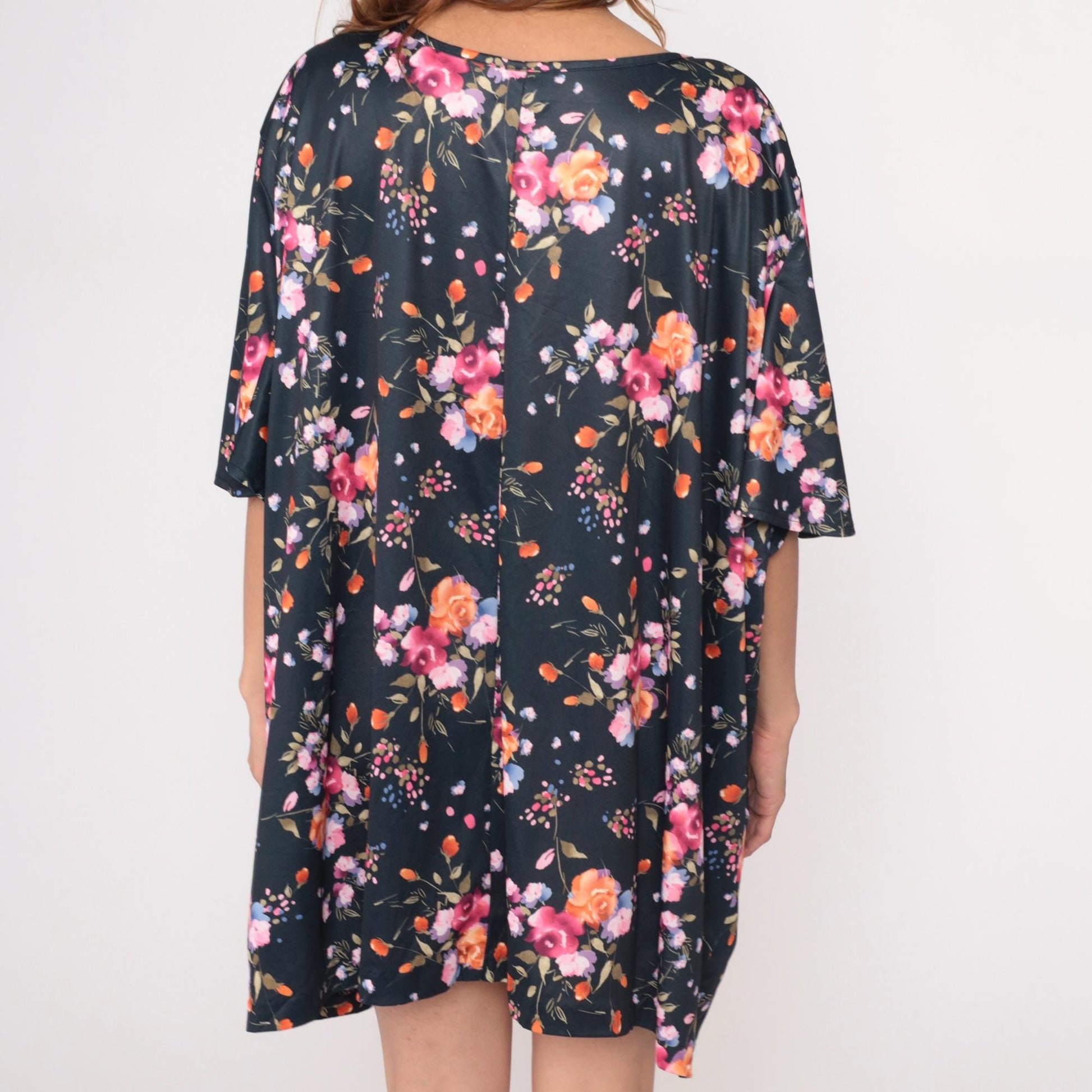 90s Only Necessities Floral Mini Dress V-Neck Empire Waist Plus Size 5X