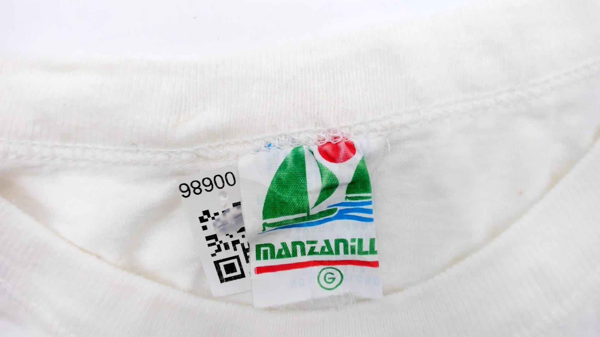 90s Mazatlan Mexico Embroidered White Cotton Shift Dress Large