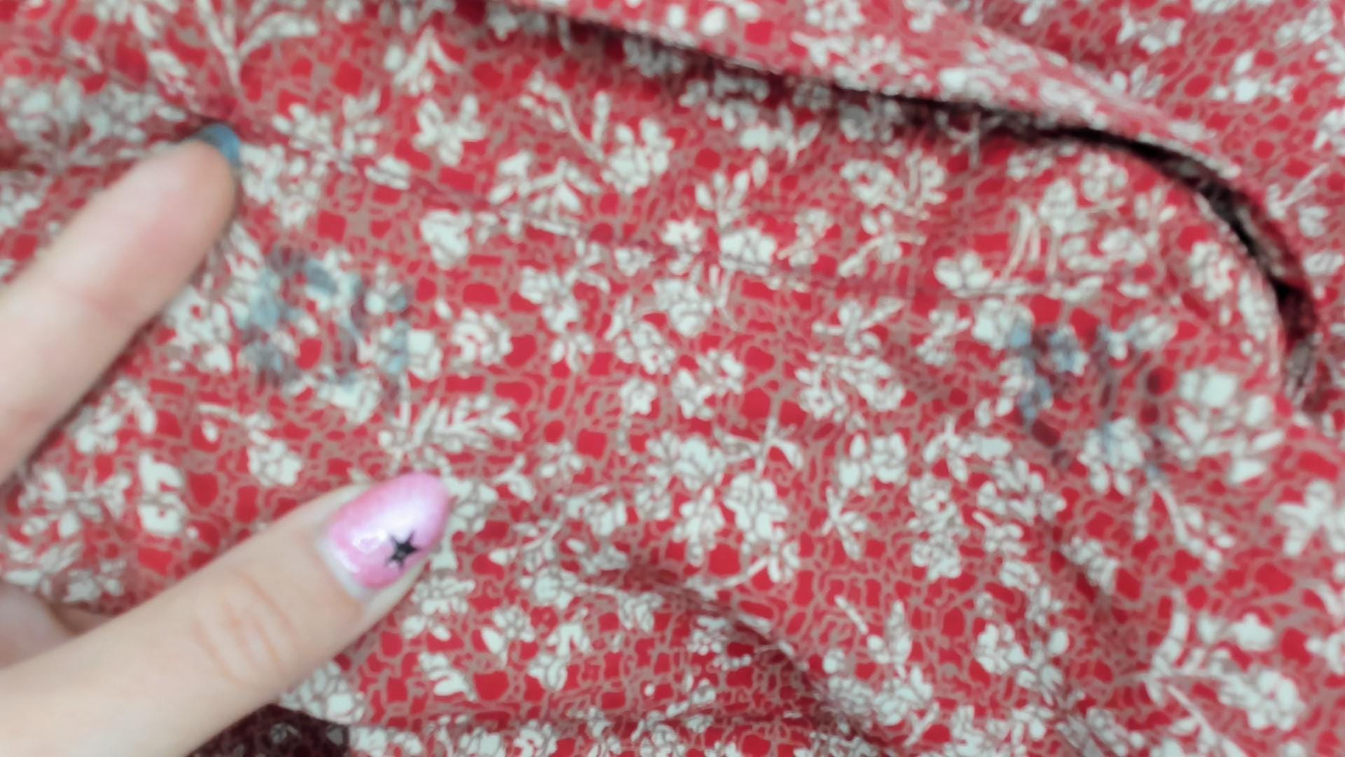 Y2K Burgundy Floral Button-Up Blouse TAK High Fashion Pointed Collar Large L