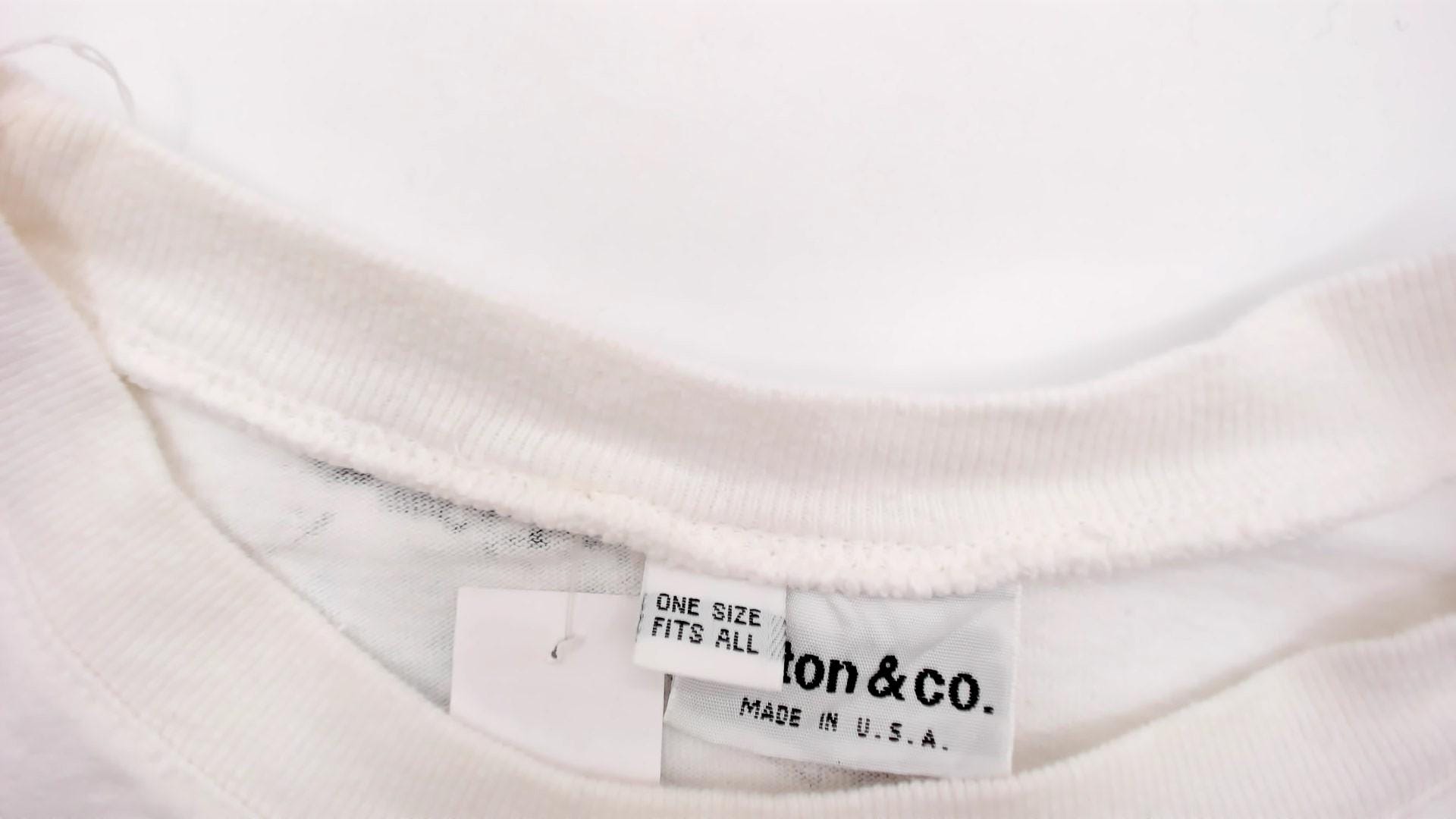 90s Dice Print Cotton T-Shirt White Graphic Tee Colorful Dots Large L