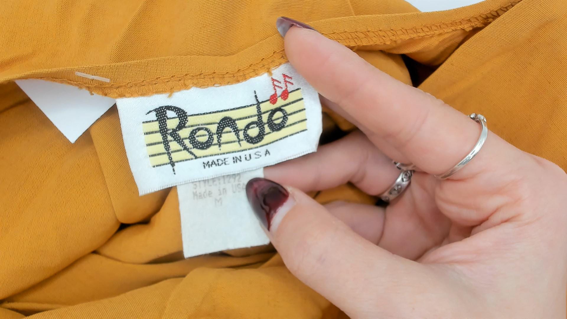 90s Rondo Mustard Yellow Crop Top Deep V Tie Front Peplum Medium M