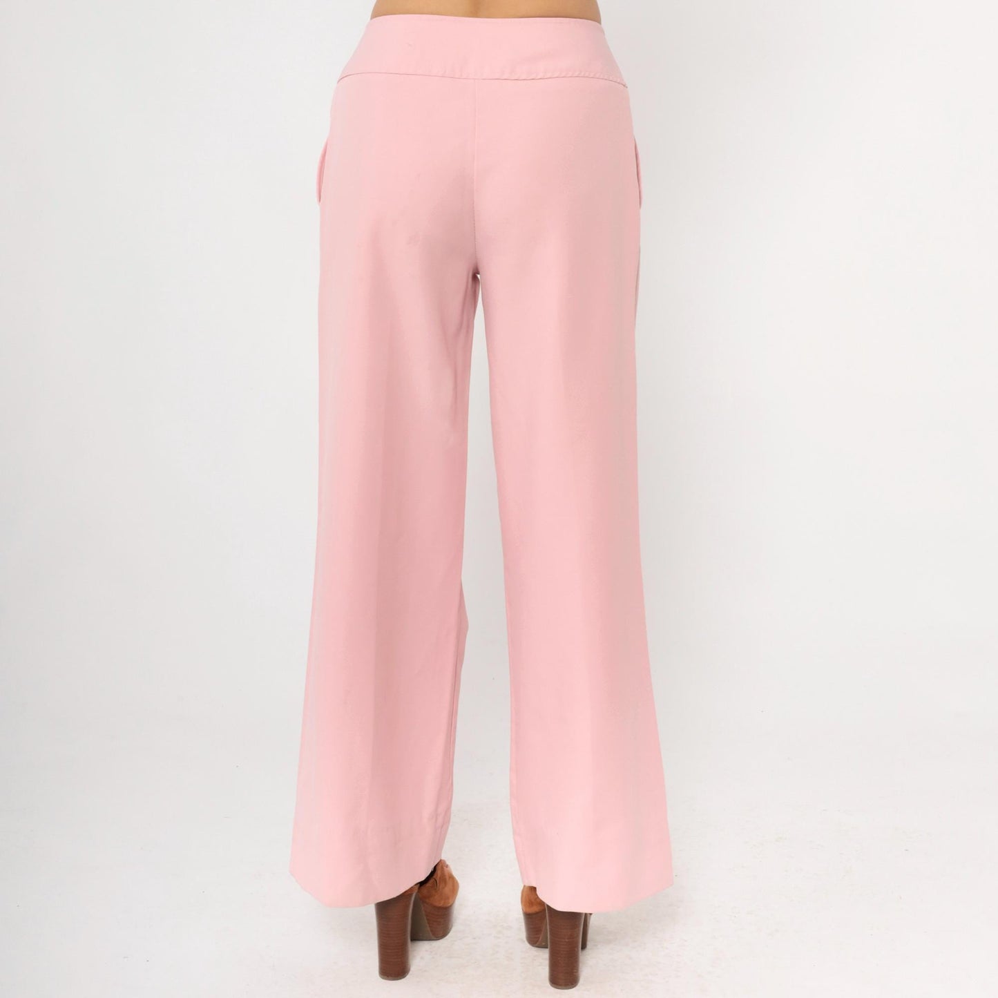 70s Sears Jr Bazaar Pink High Waisted Bell Bottom Pants Small