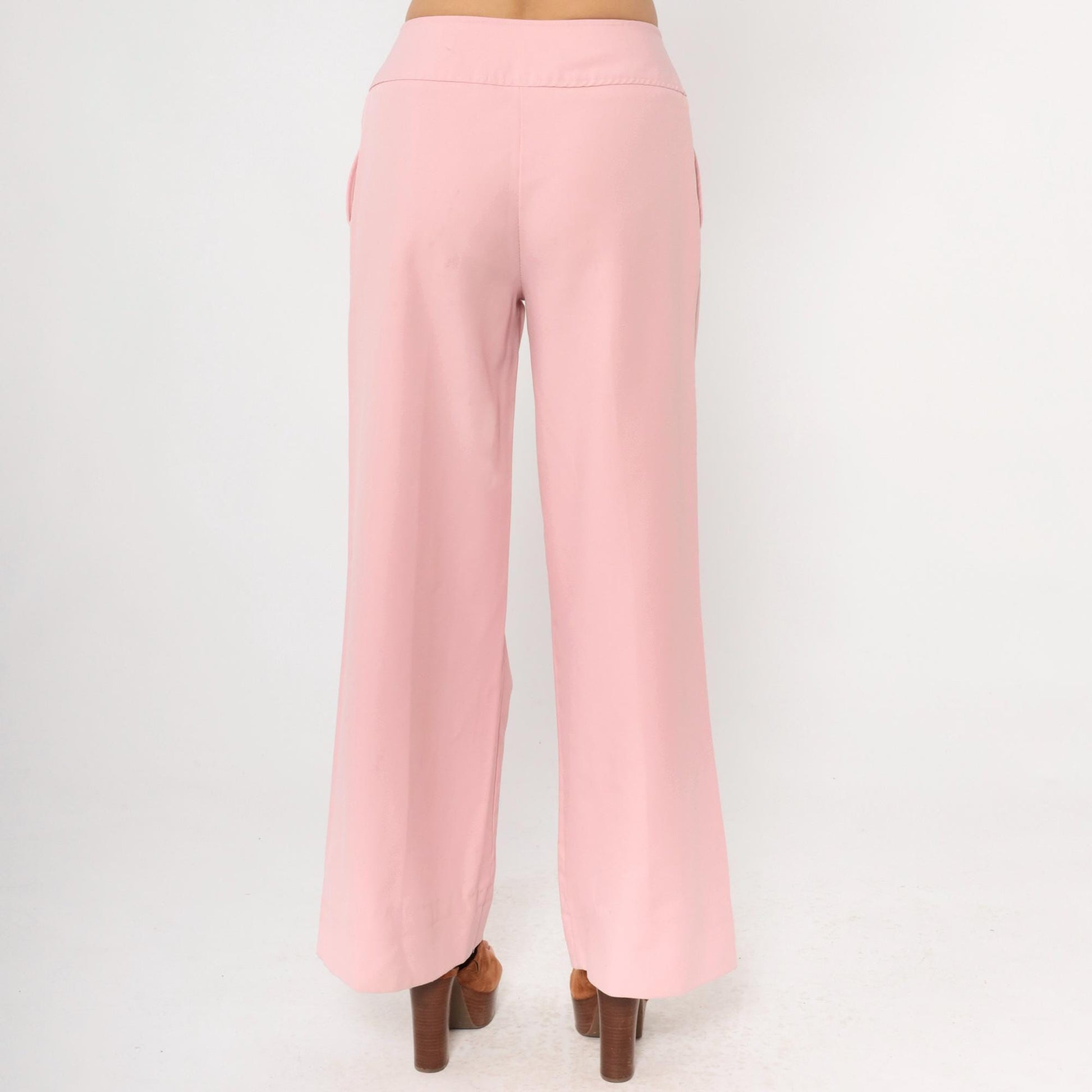 70s Sears Jr Bazaar Pink High Waisted Bell Bottom Pants Small