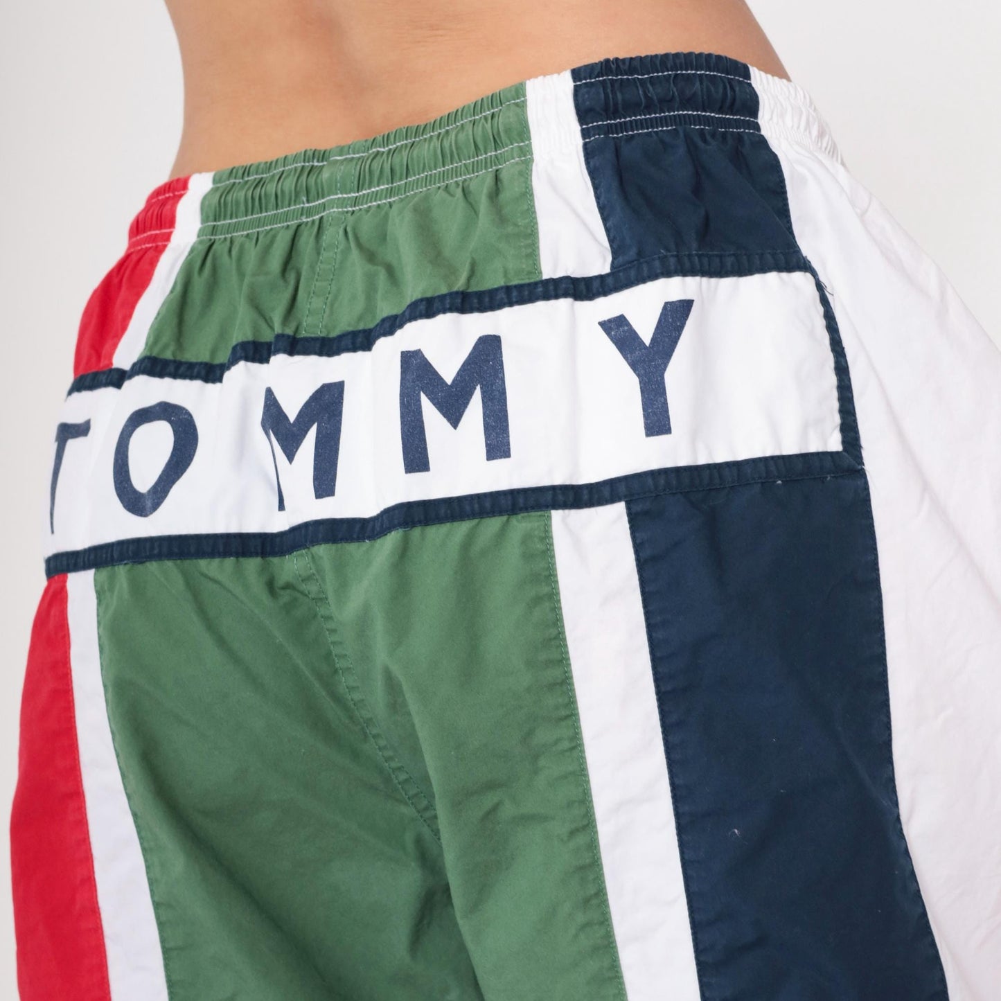 Tommy Hilfiger Y2K Colorblock Swim Shorts Navy Red Green White Extra Large XL
