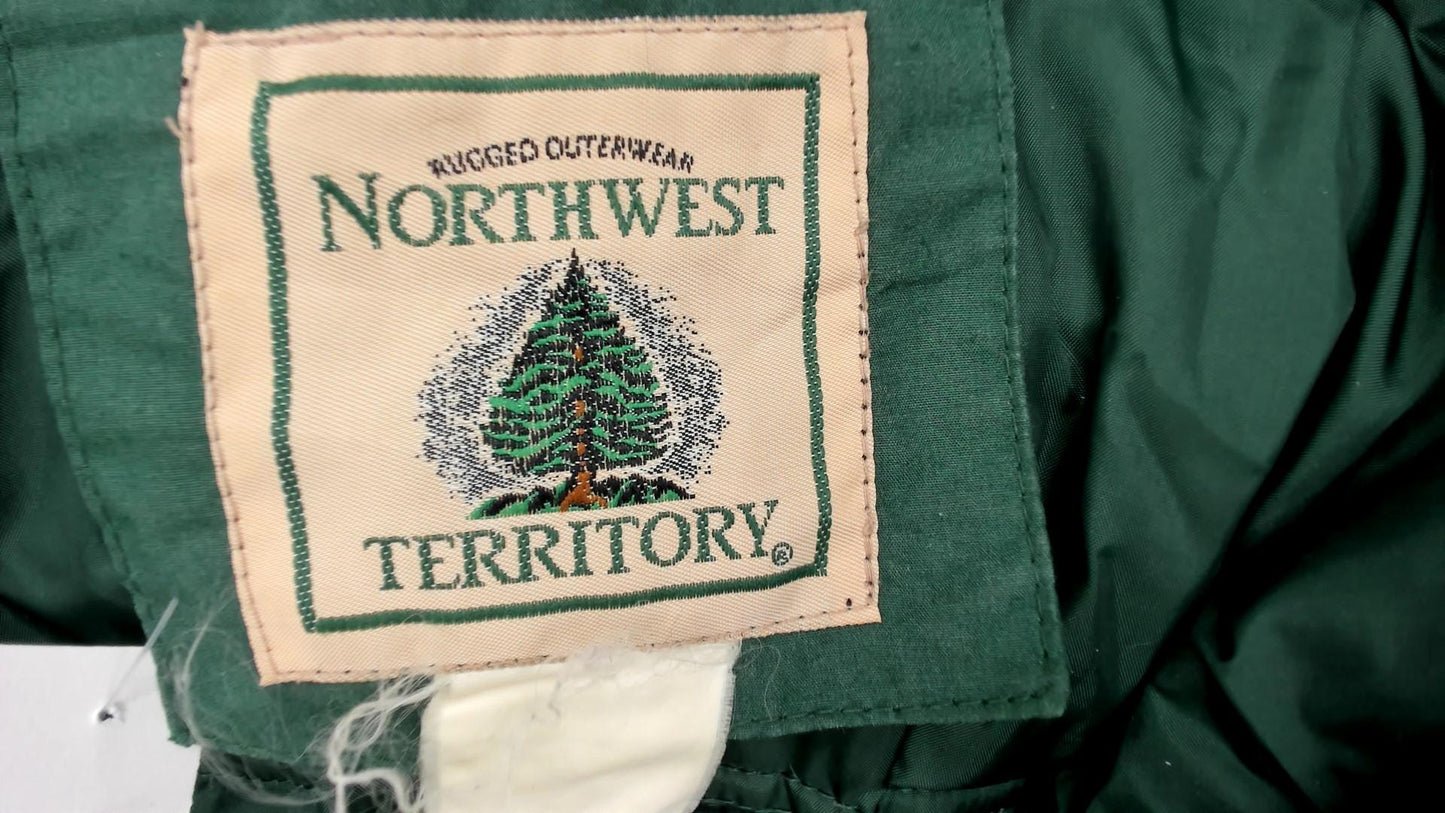 90s Northwest Territory Forest Green Down Puffer Vest Quilted Nylon Large