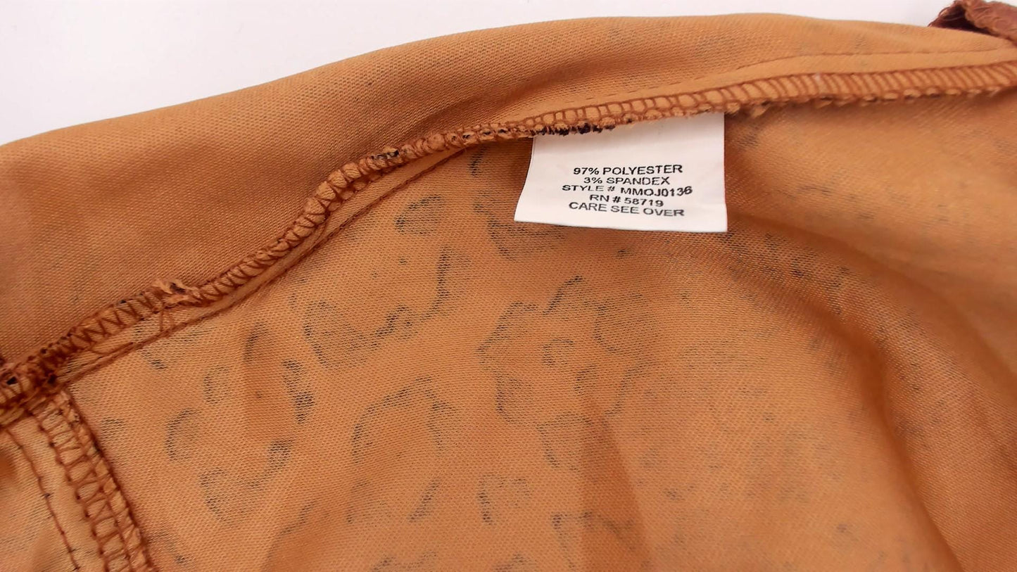 Y2K Brown Leopard Paisley Floral Zip Jacket Small S