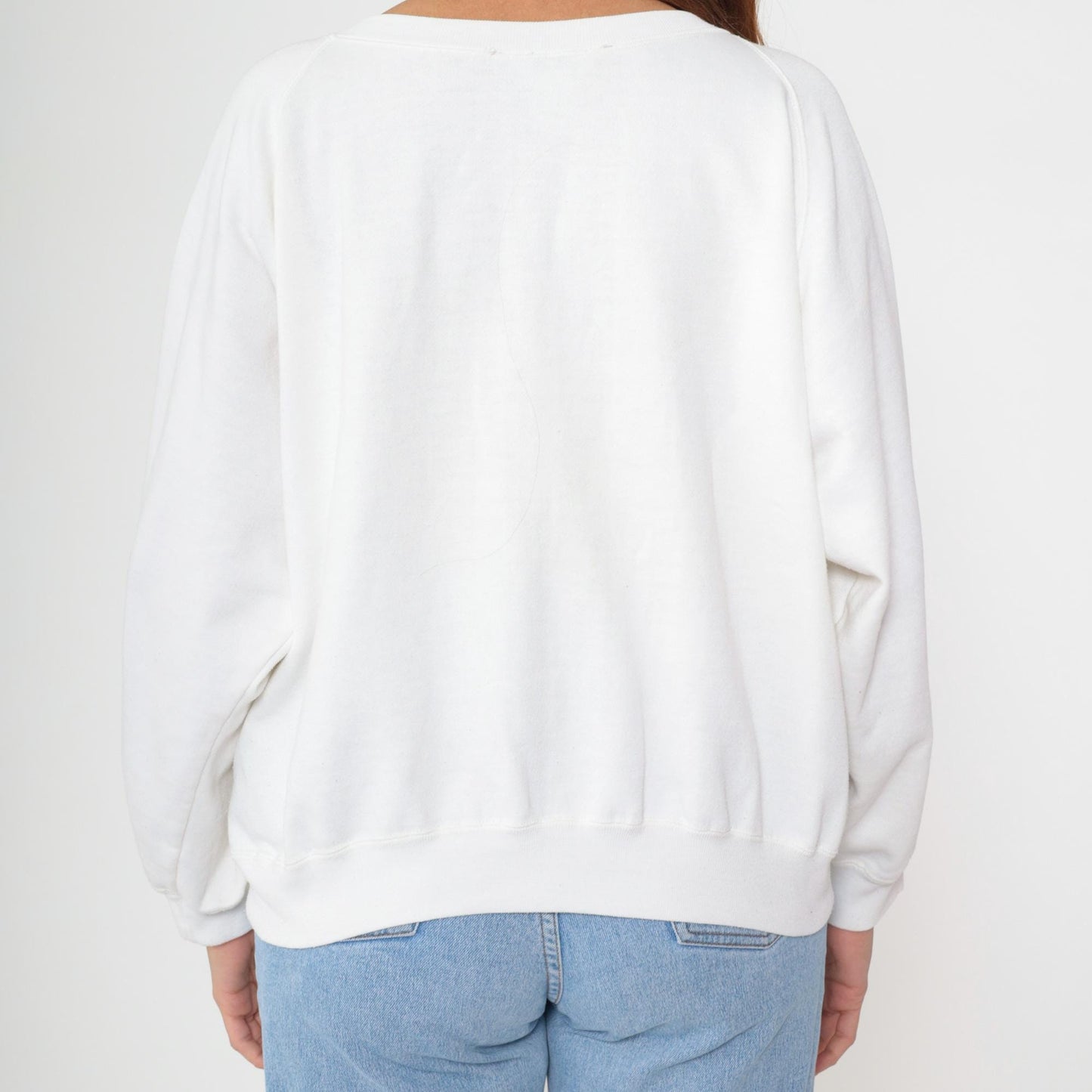 90s Partners II Heart Sweatshirt White Multicolour Appliqué Crewneck Extra Large XXL