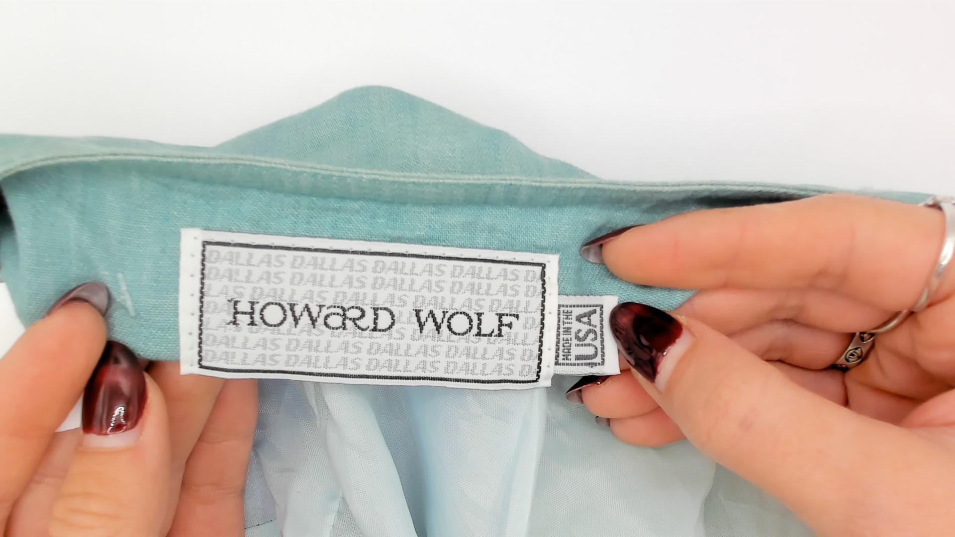 Y2K Howard Wolf Patchwork Cardigan Geometric Print Turquoise Medium M