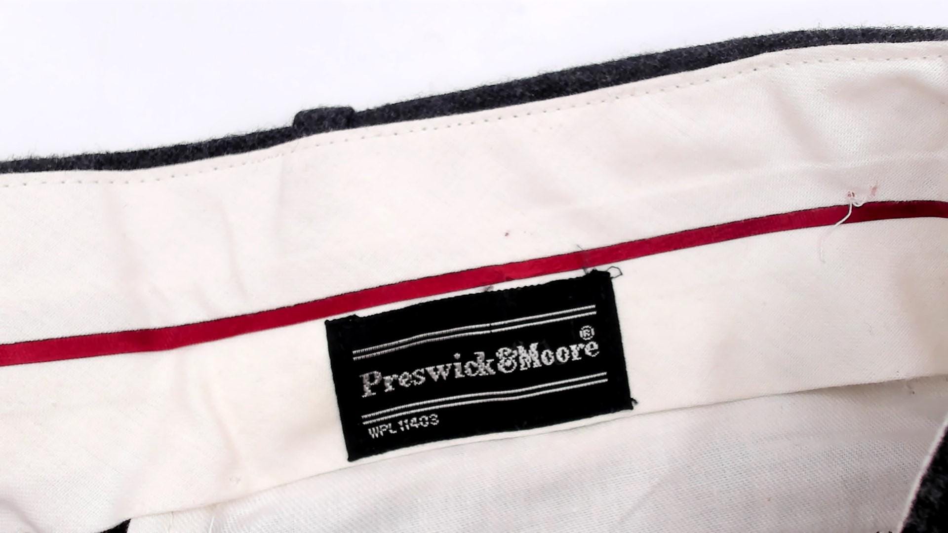 80s Presswick & Moore Wool Trousers Charcoal Straight Leg High Waisted Large